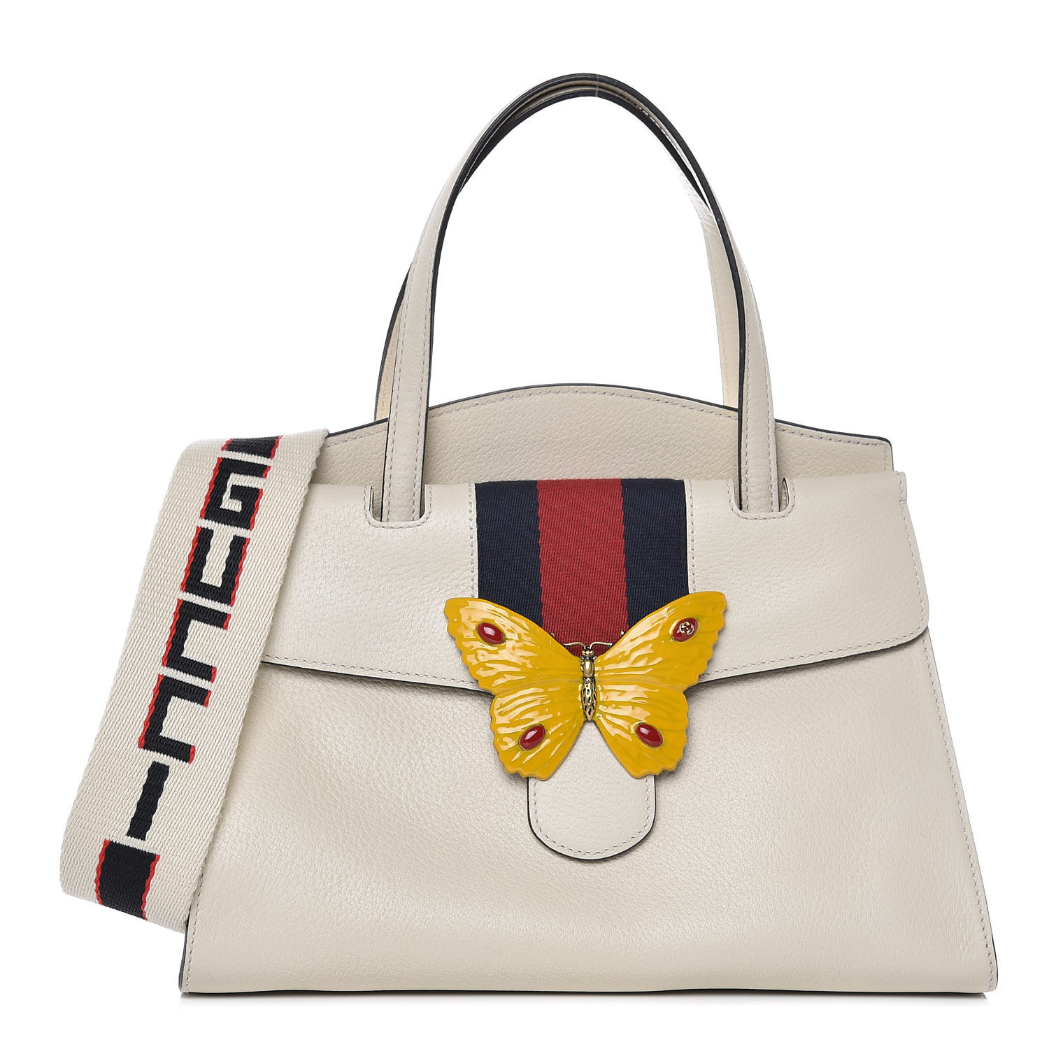 gucci butterfly bag white