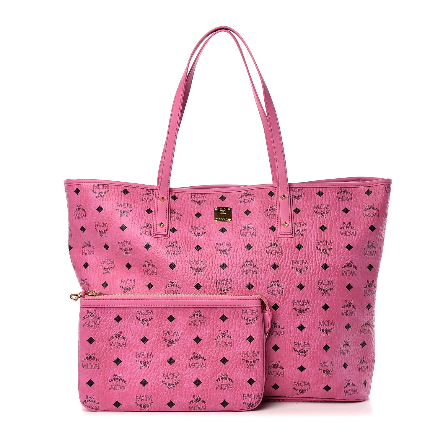 mcm large pink tote