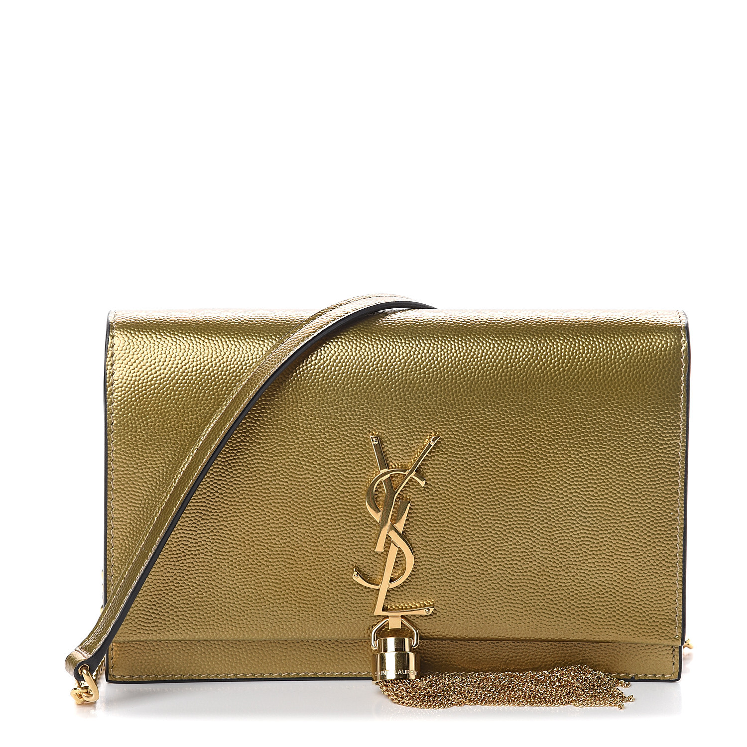 ysl gold wallet on chain