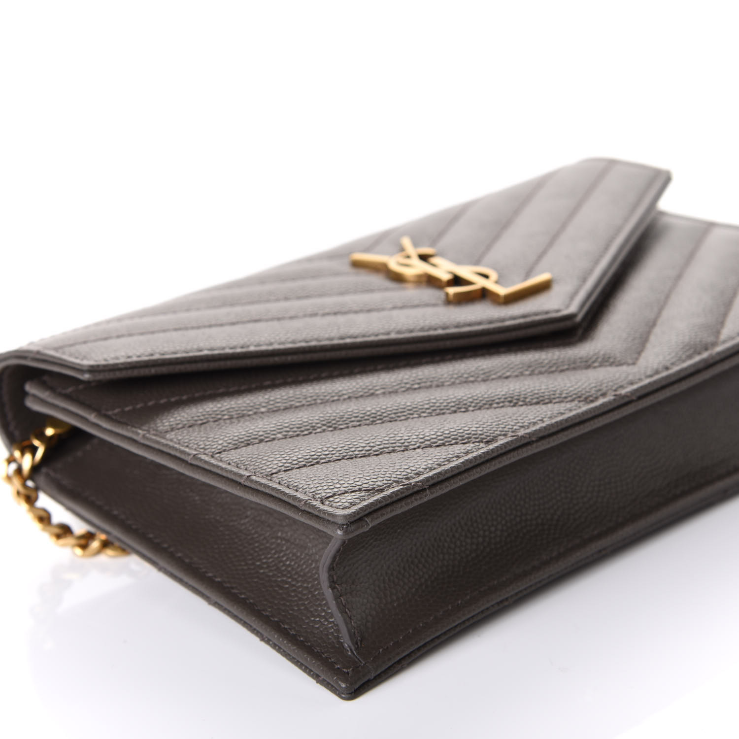 envelope monogram matelassé leather wallet on chain