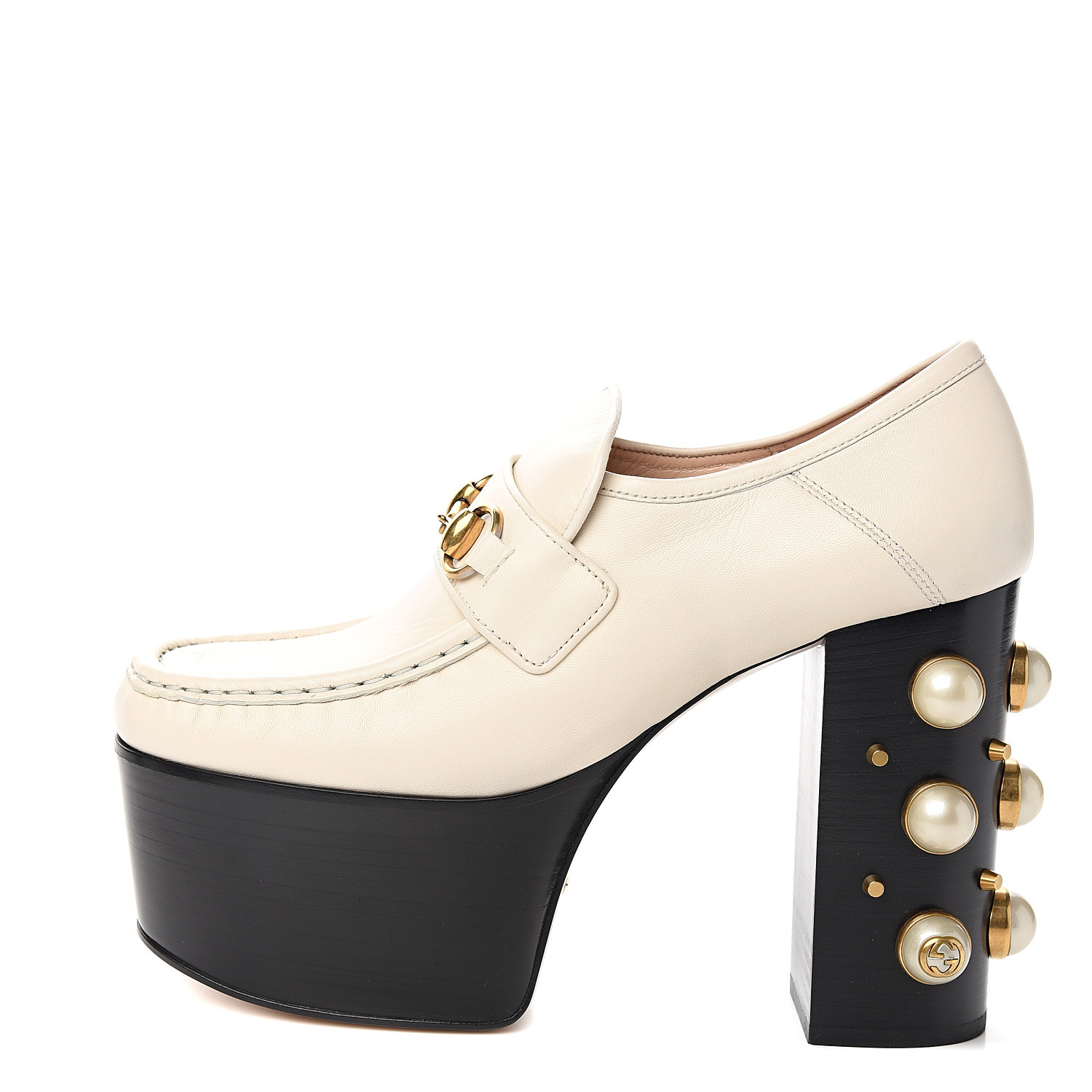 pearl heel loafers