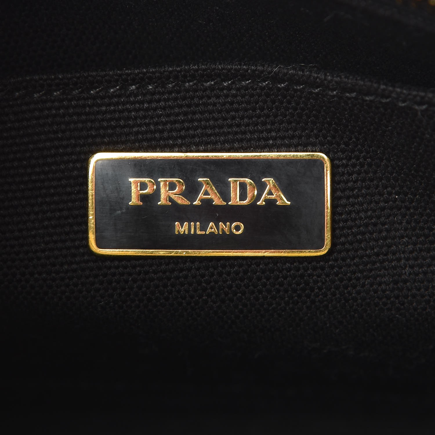 PRADA Canvas Canapa Righe Striped Logo Tote Yellow Black 332867 ...