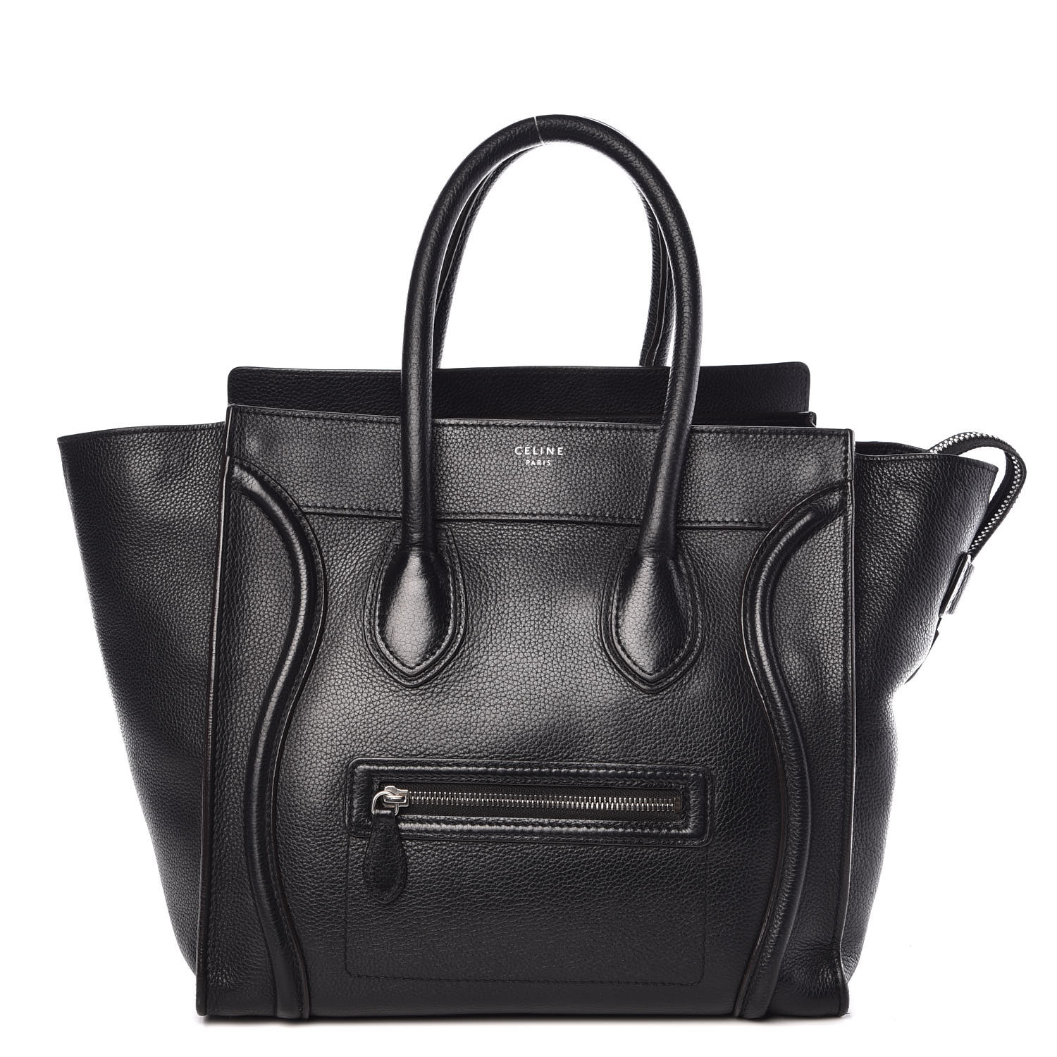 celine drummed calfskin mini luggage black