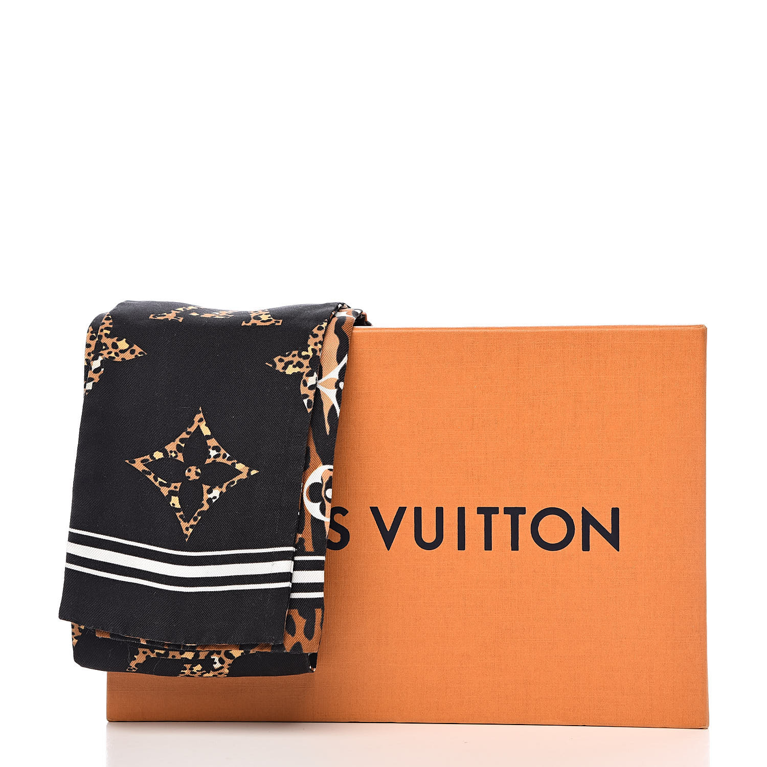 Louis Vuitton LV Silk Monogram Giant Jungle Bandeau Ivory Scarf