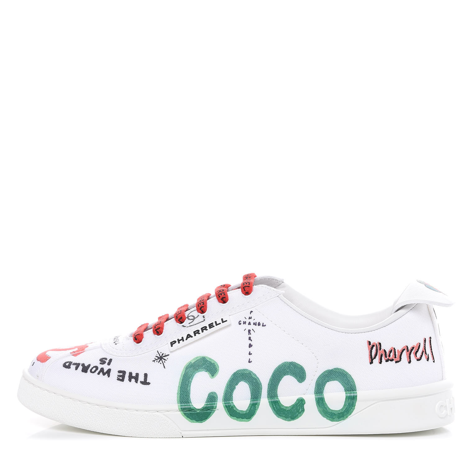 Chanel X Pharrell Williams Canvas Womens Sneakers 41 White 415715