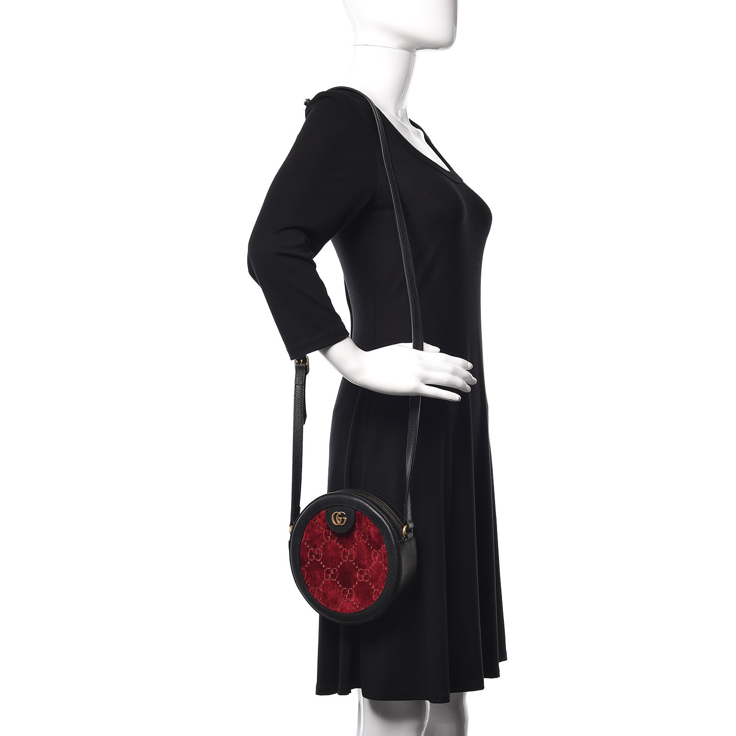 gg velvet round shoulder bag