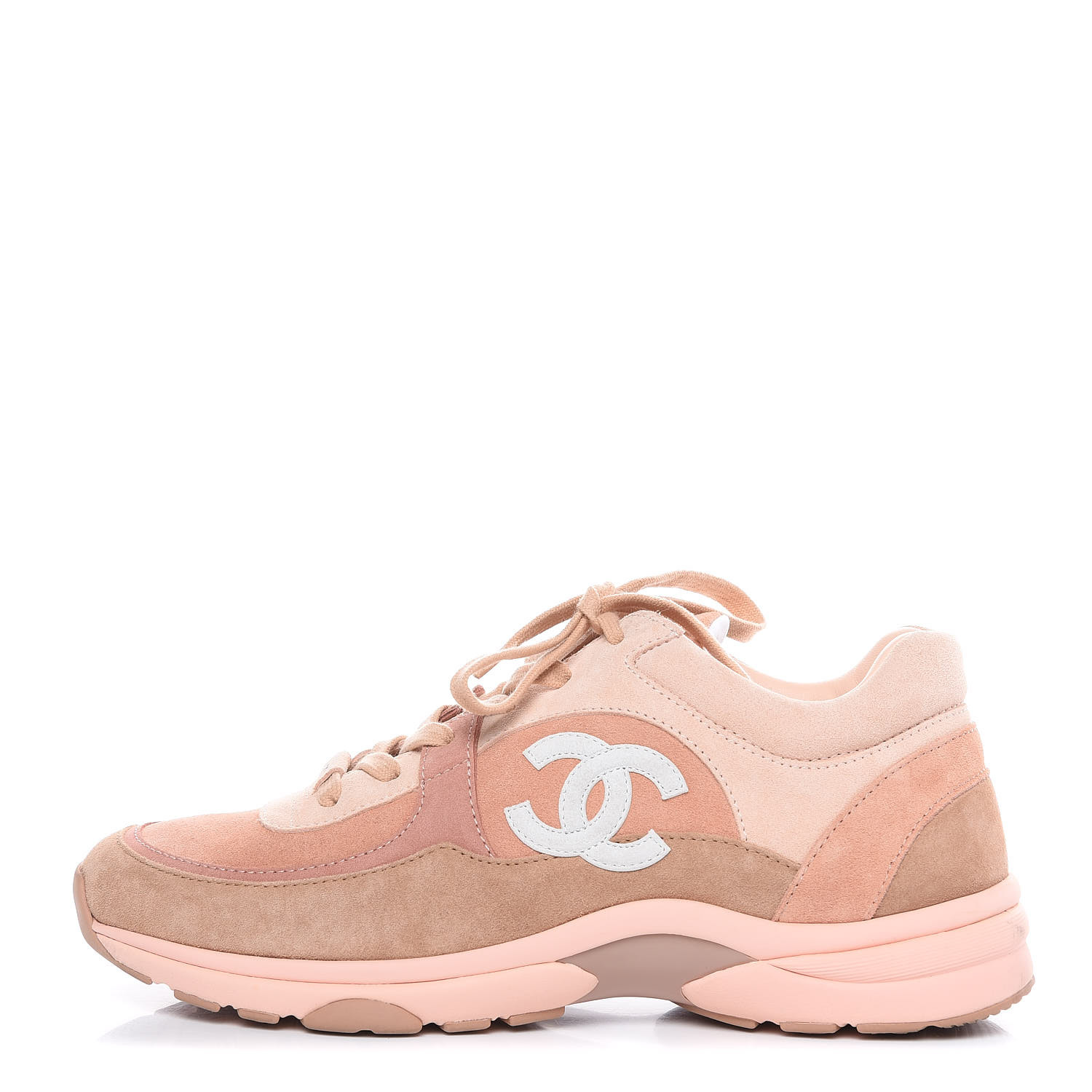 chanel pink suede sneakers