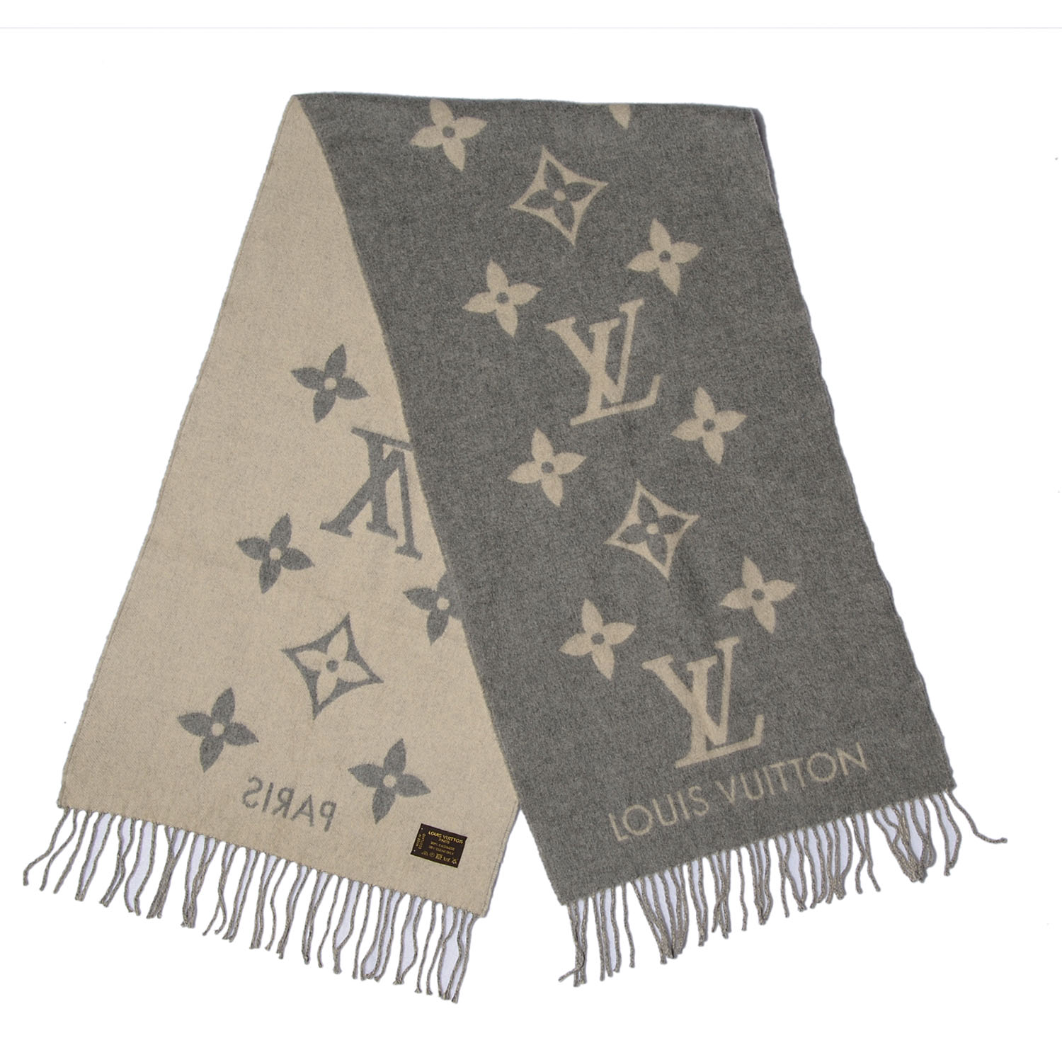 LOUIS VUITTON Cashmere Monogram Reykjavik Scarf 73610