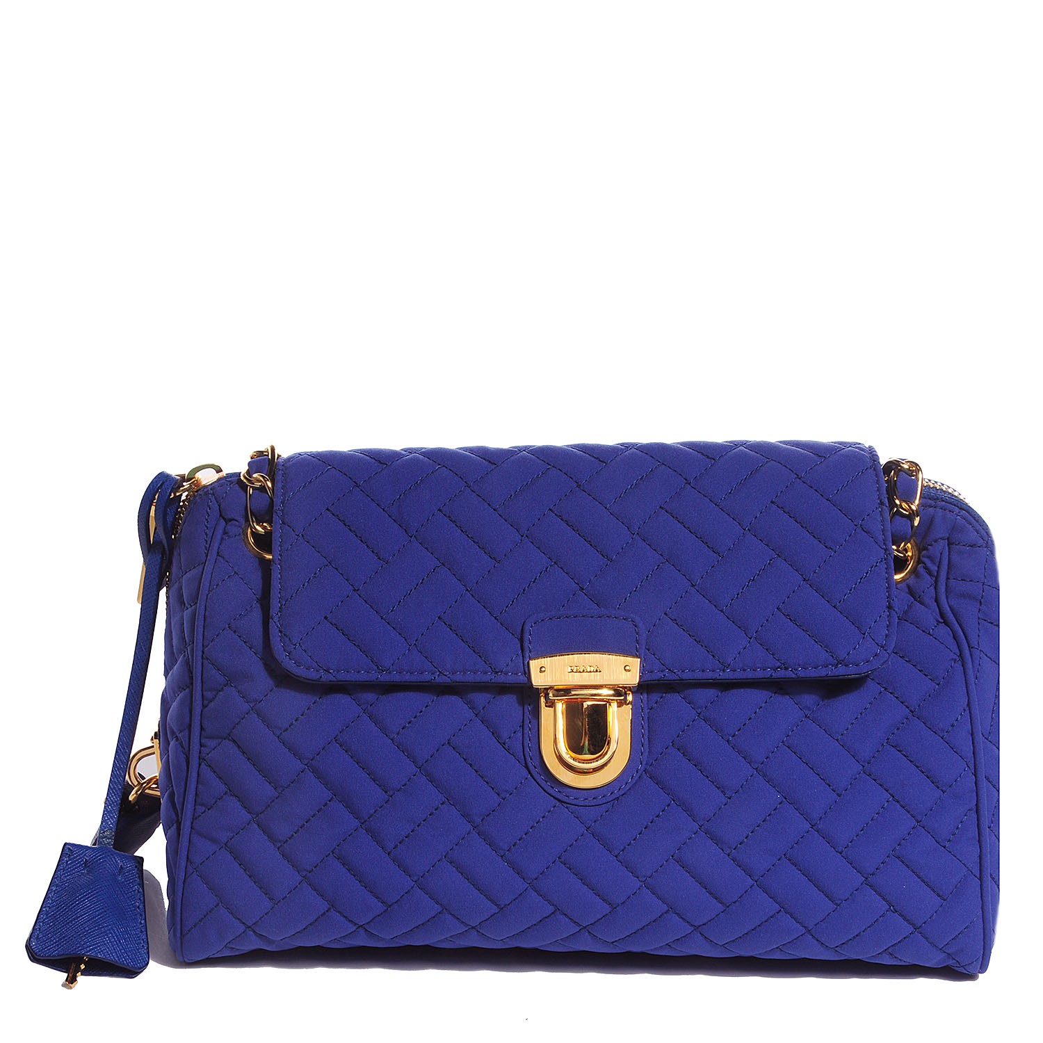 PRADA Nylon Tessuto Impuntu Quilted Flap Indaco 95189