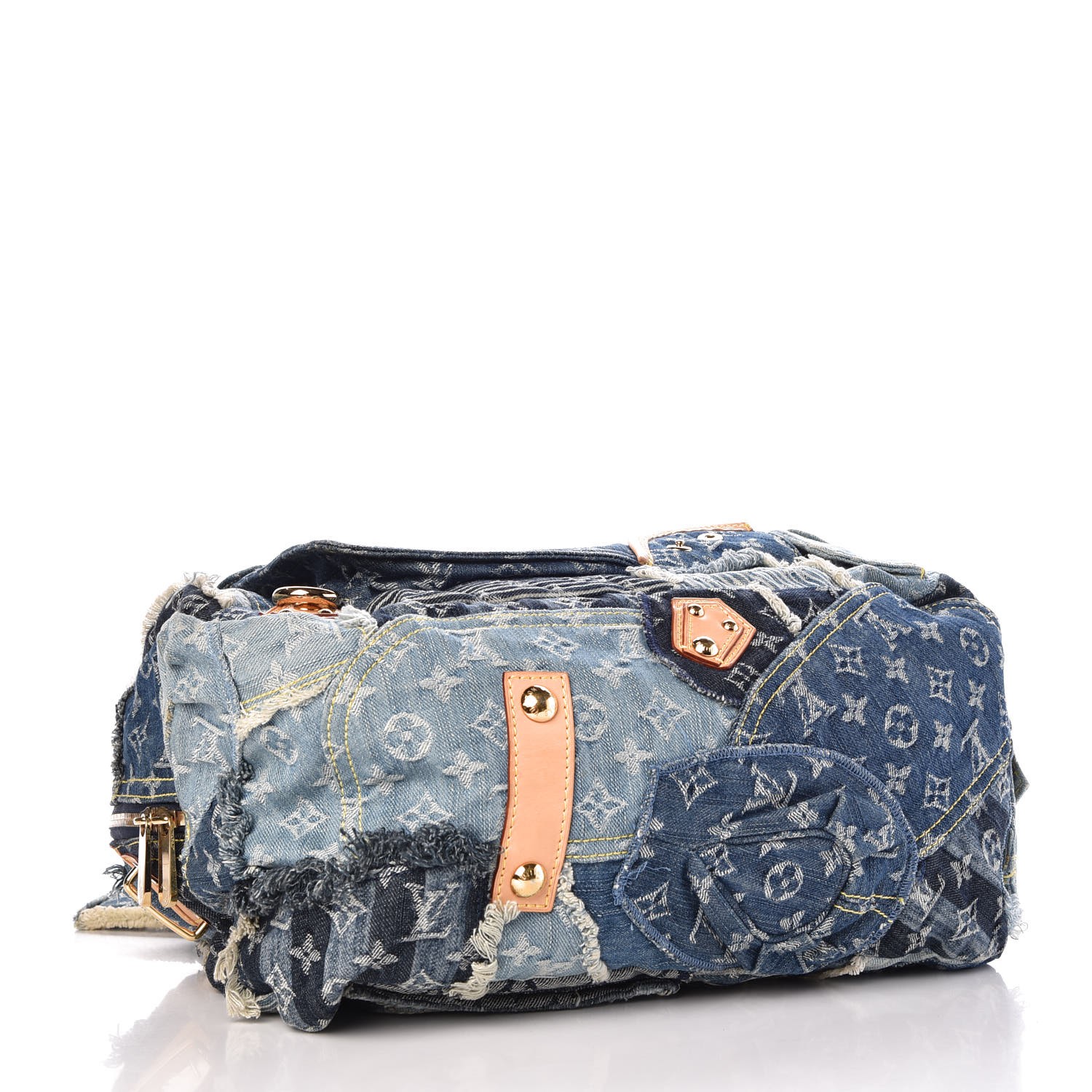 Louis Vuitton Blue Monogram Denim Limited Edition Patchwork Speedy Bag with  Charm Louis Vuitton