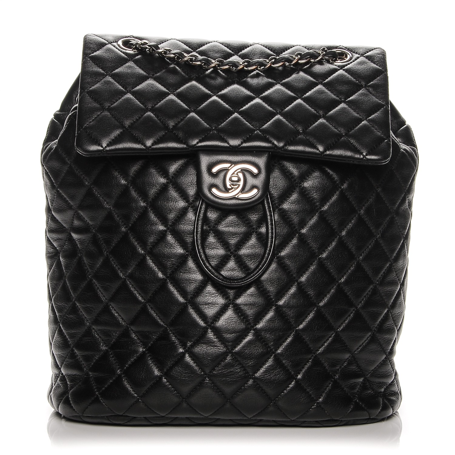 CHANEL Lambskin Quilted Large Urban Spirit Backpack Black 206039