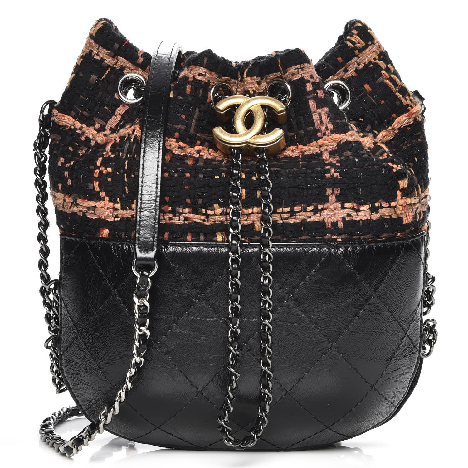 chanel tweed bucket bag