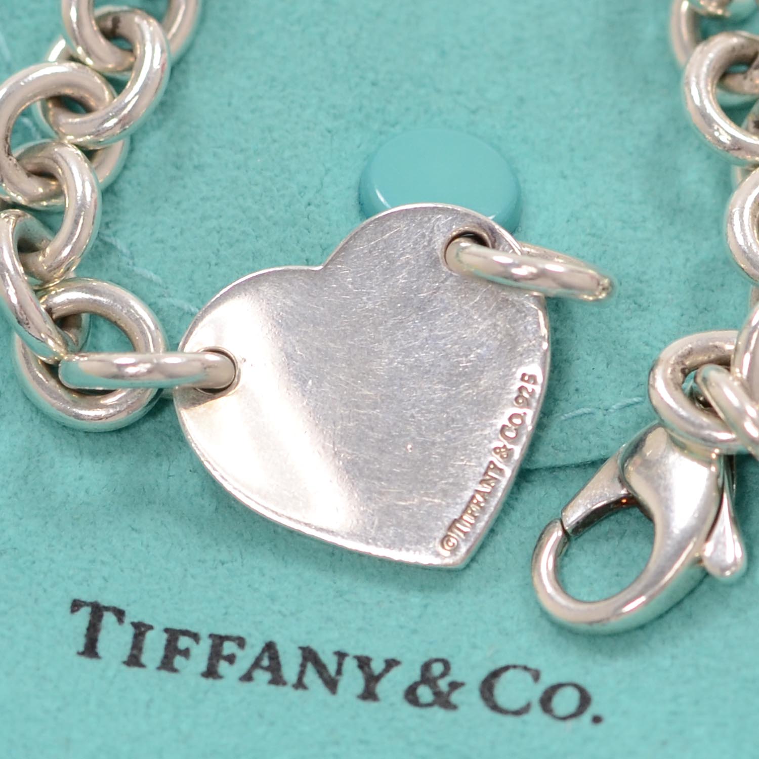 TIFFANY Sterling Silver Return to Tiffany Heart Tag Choker Necklace 37544