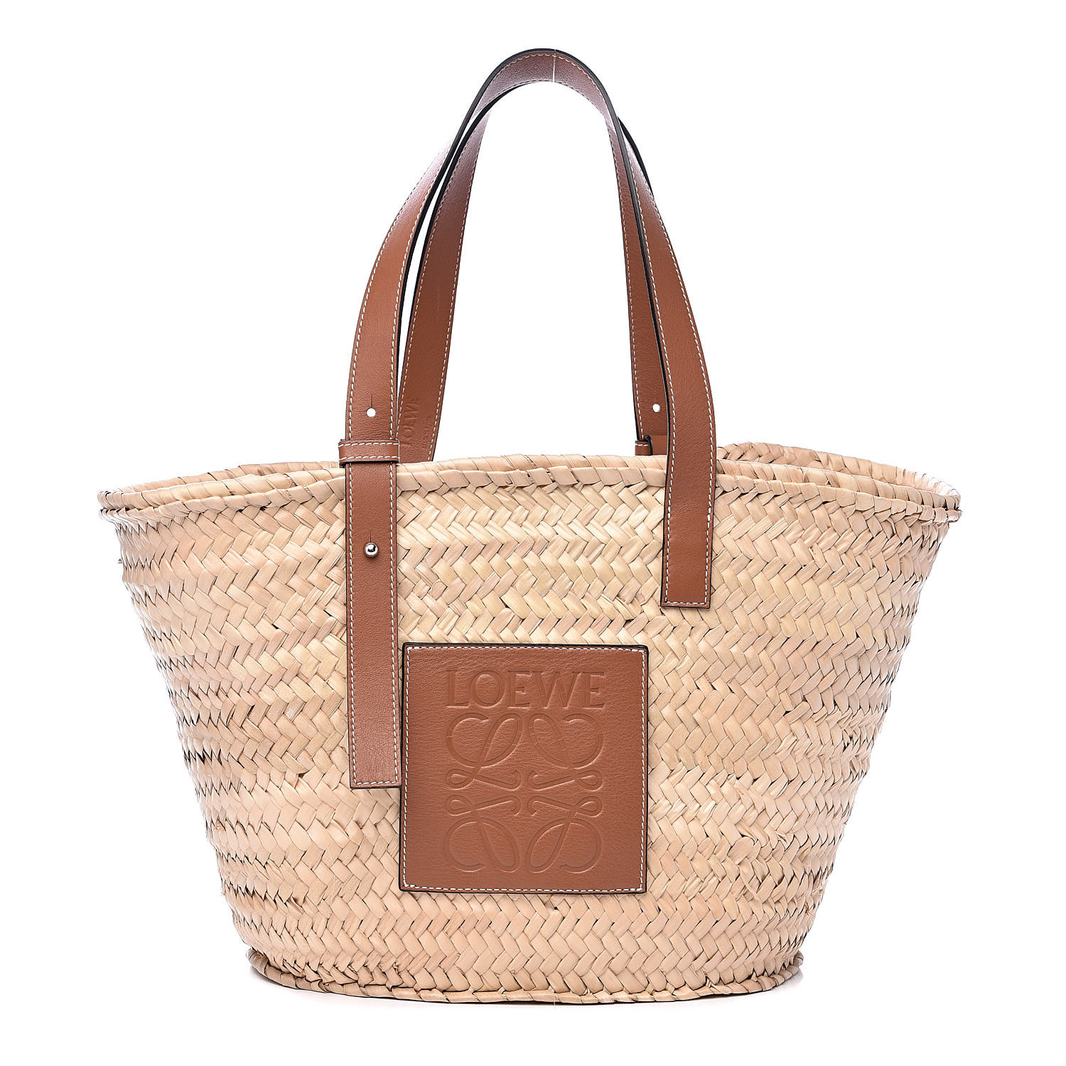 LOEWE Raffia Basket Tote Natural Tan 521647