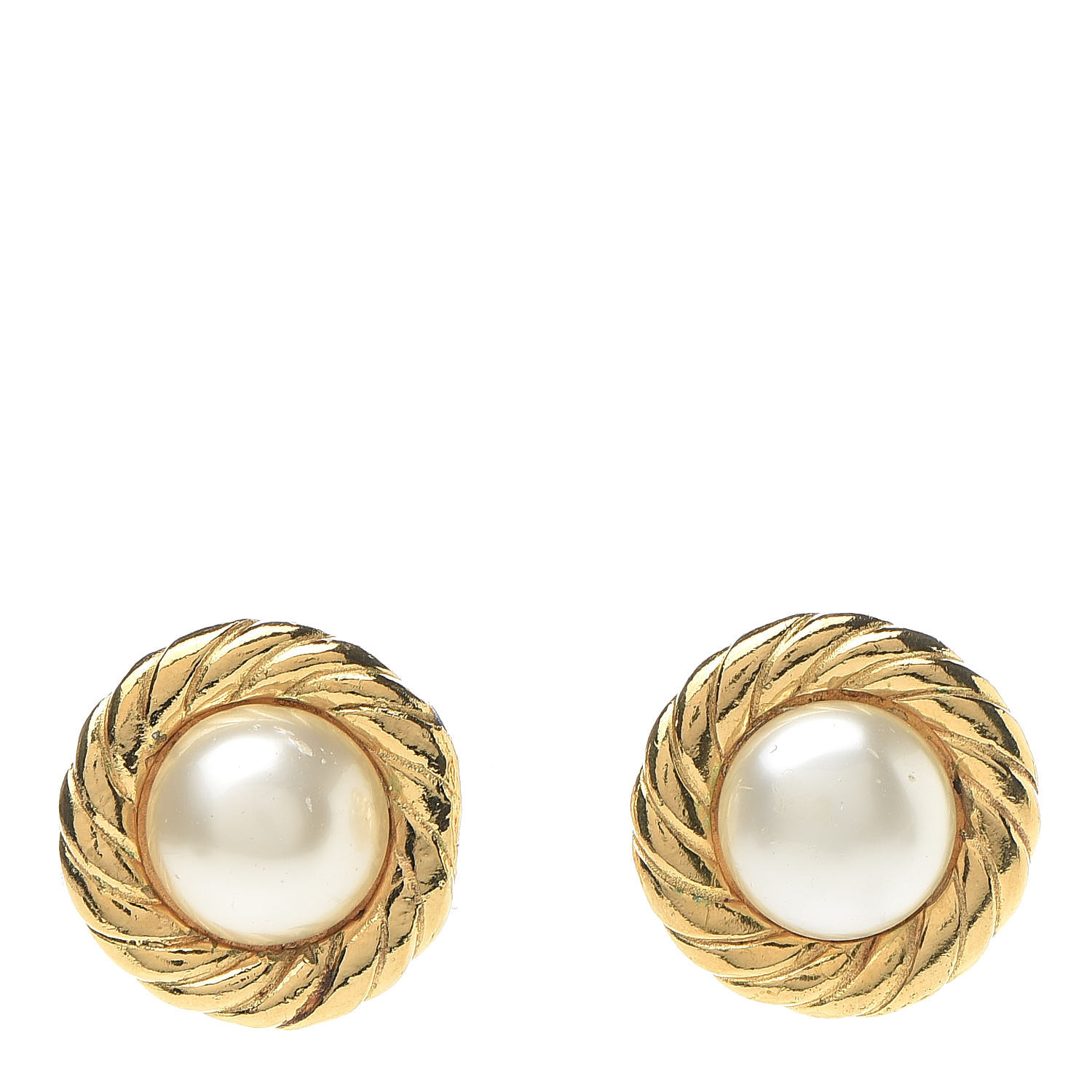 chanel pearl clip on earrings