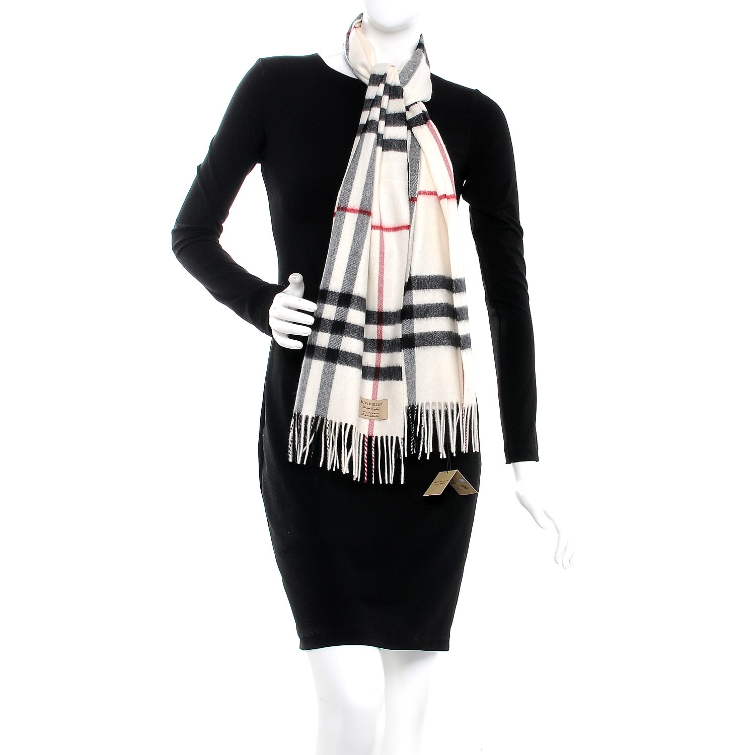 burberry scarf white