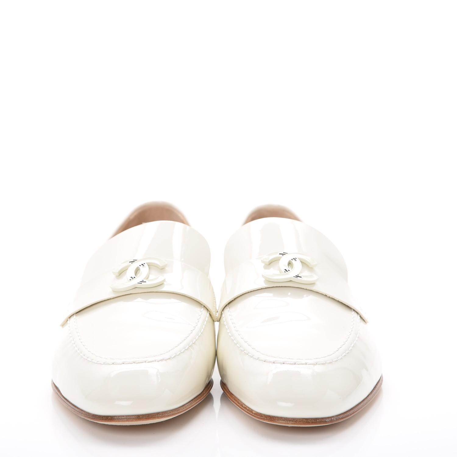 white chanel loafers