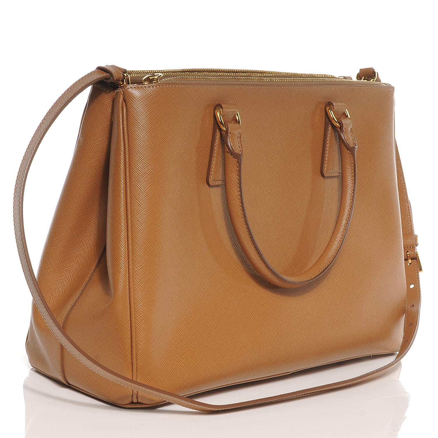 prada saffiano caramel