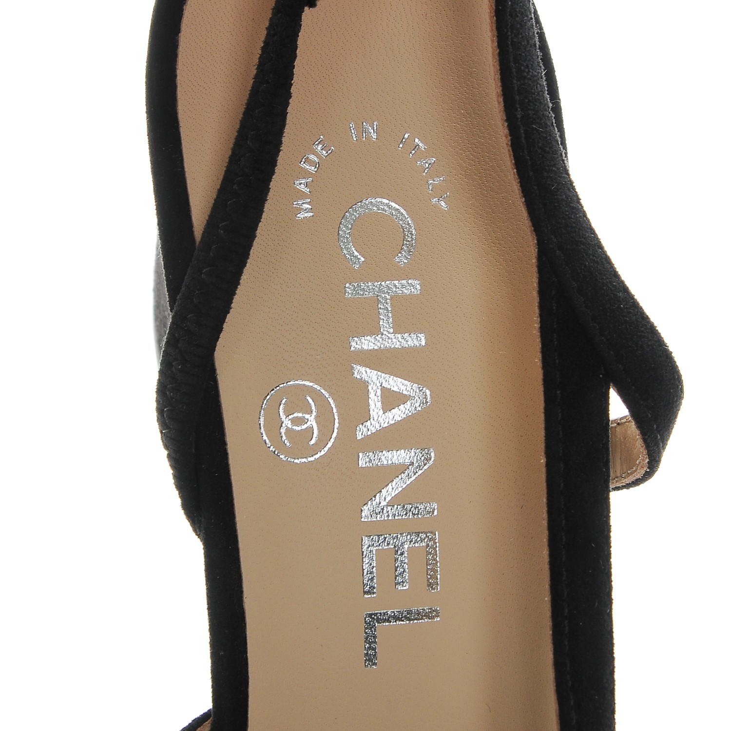 chanel suede slingback