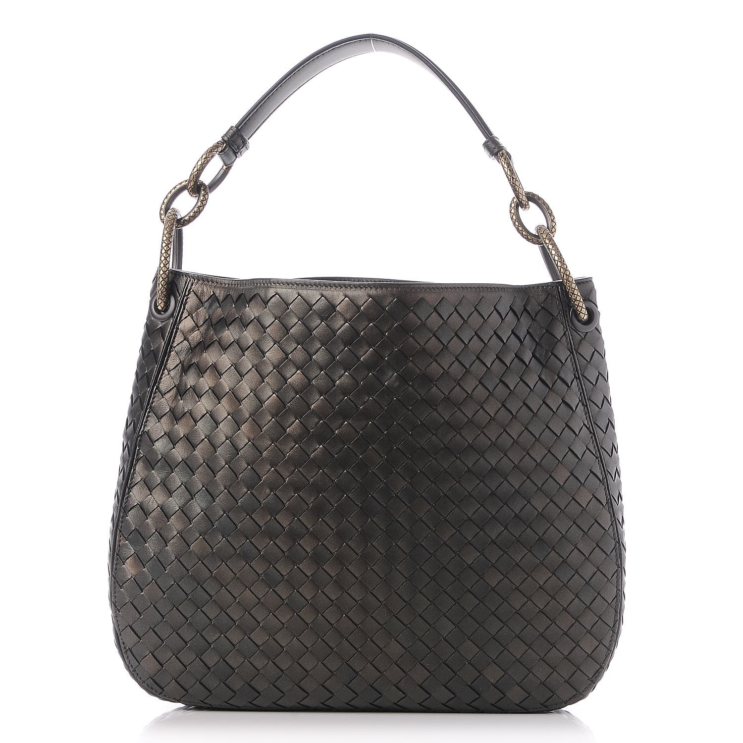 BOTTEGA VENETA Nappa Intrecciato Small Loop Dark Bronze 236336