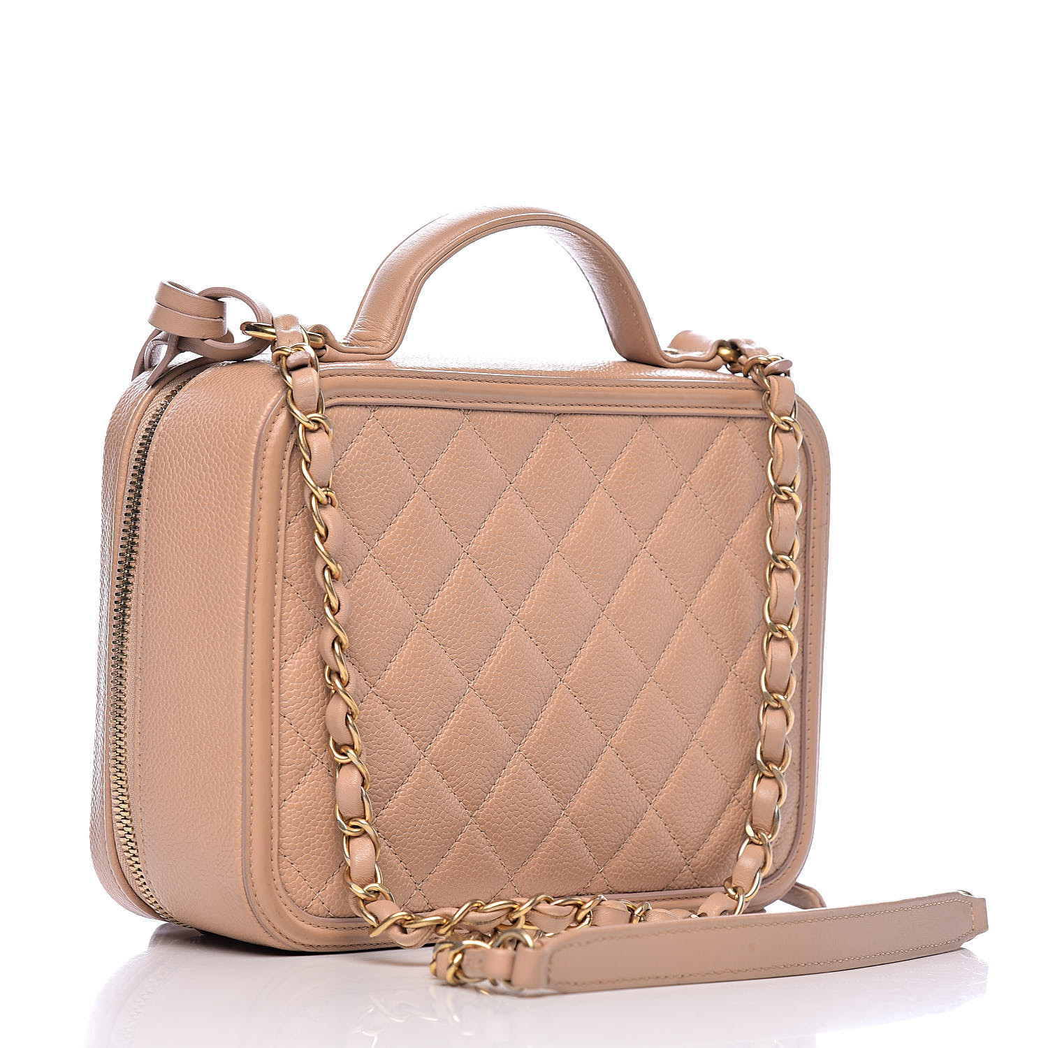 chanel caviar quilted medium cc filigree vanity case