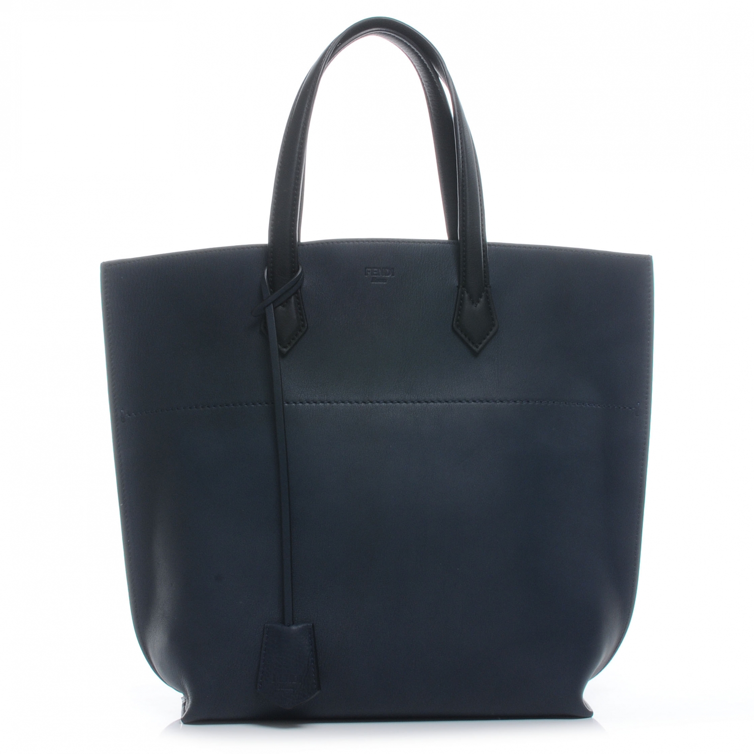 FENDI Leather All In Tote Navy 48905