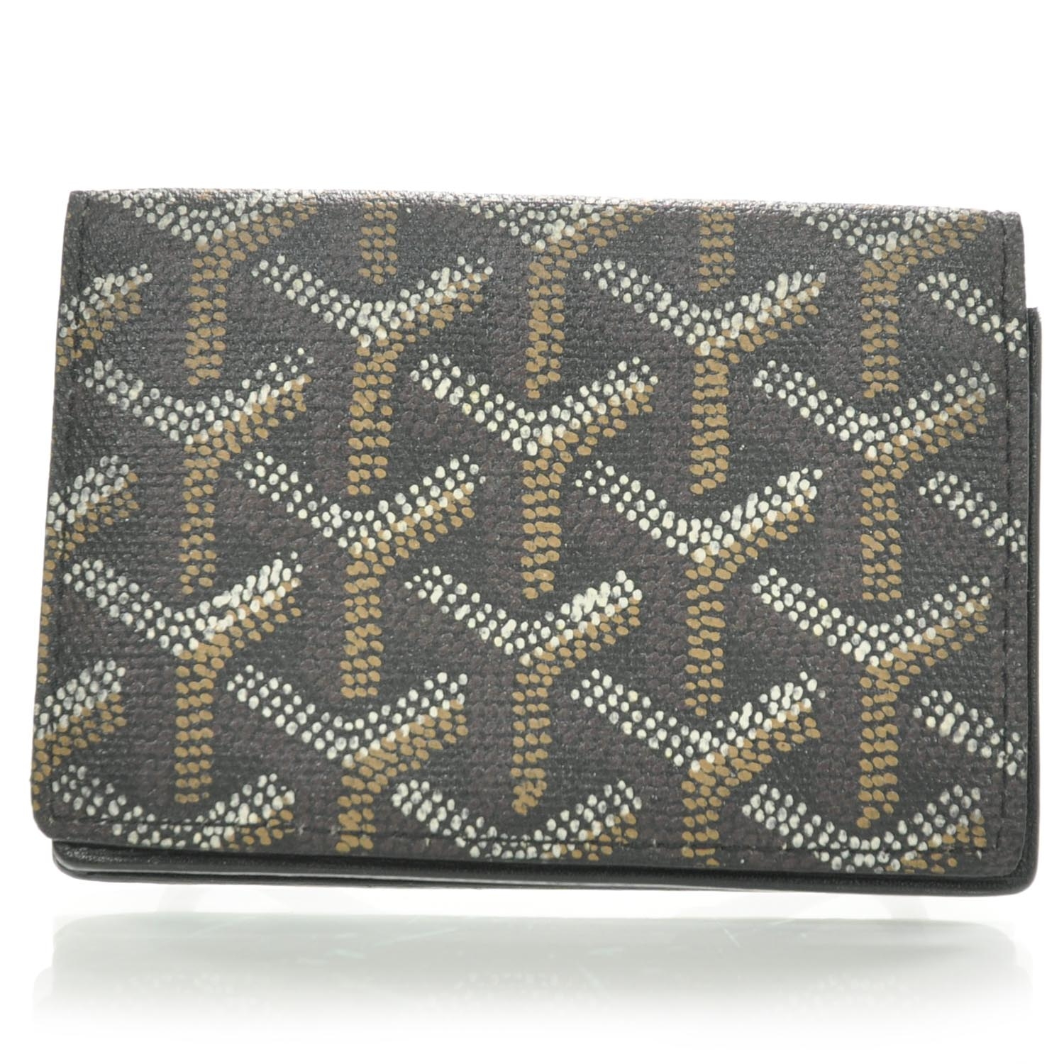 GOYARD Goyardine Saint Marc Folding Card Case Black 28029