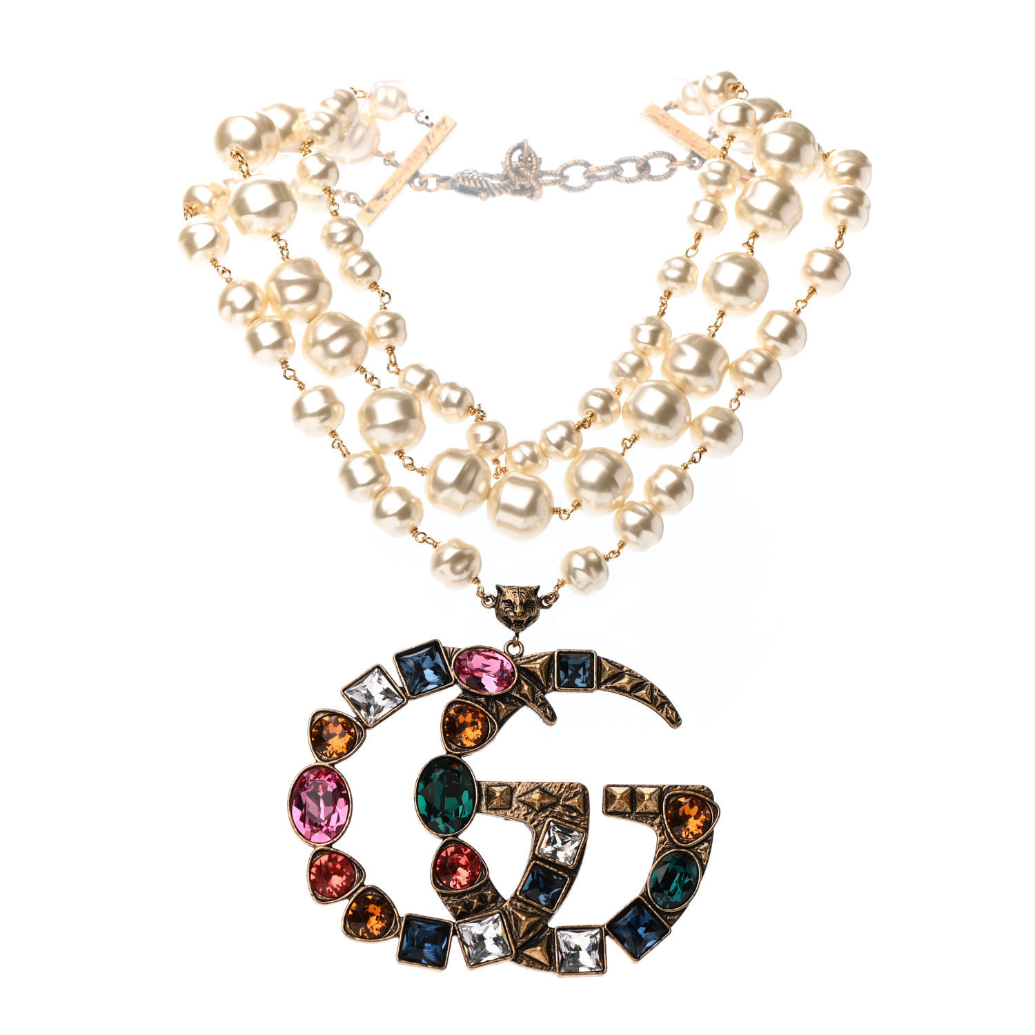 gucci double g pearl necklace