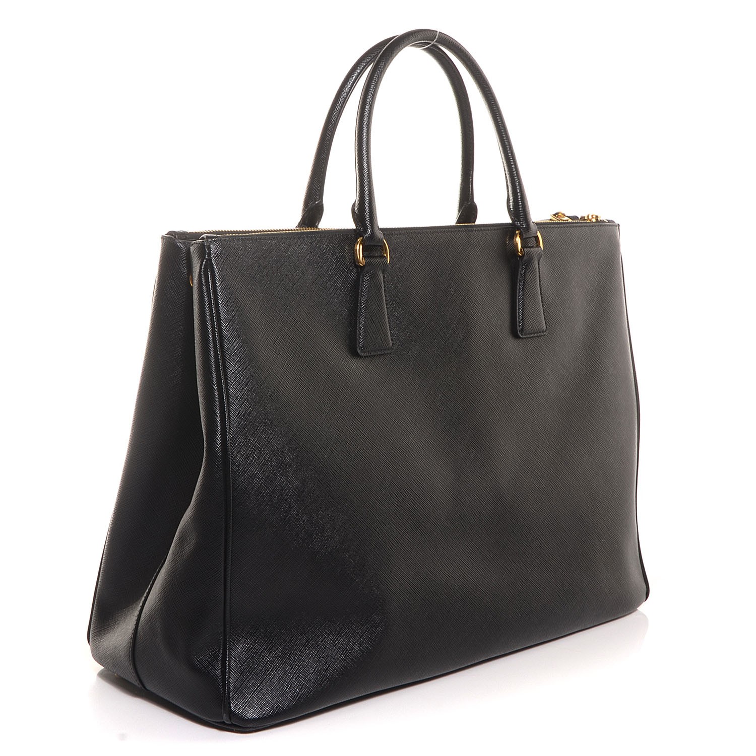 PRADA Saffiano Lux Extra Large Double Zip Tote Nero Black 91290