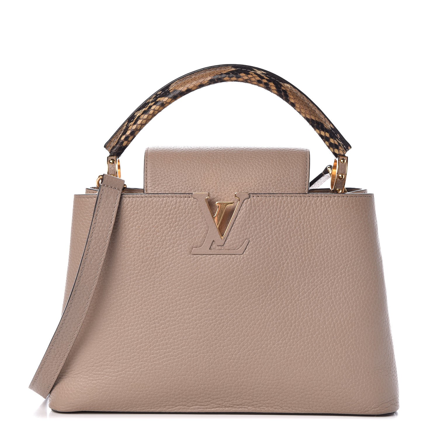 LOUIS VUITTON Taurillon Python Capucines PM Galet 308878