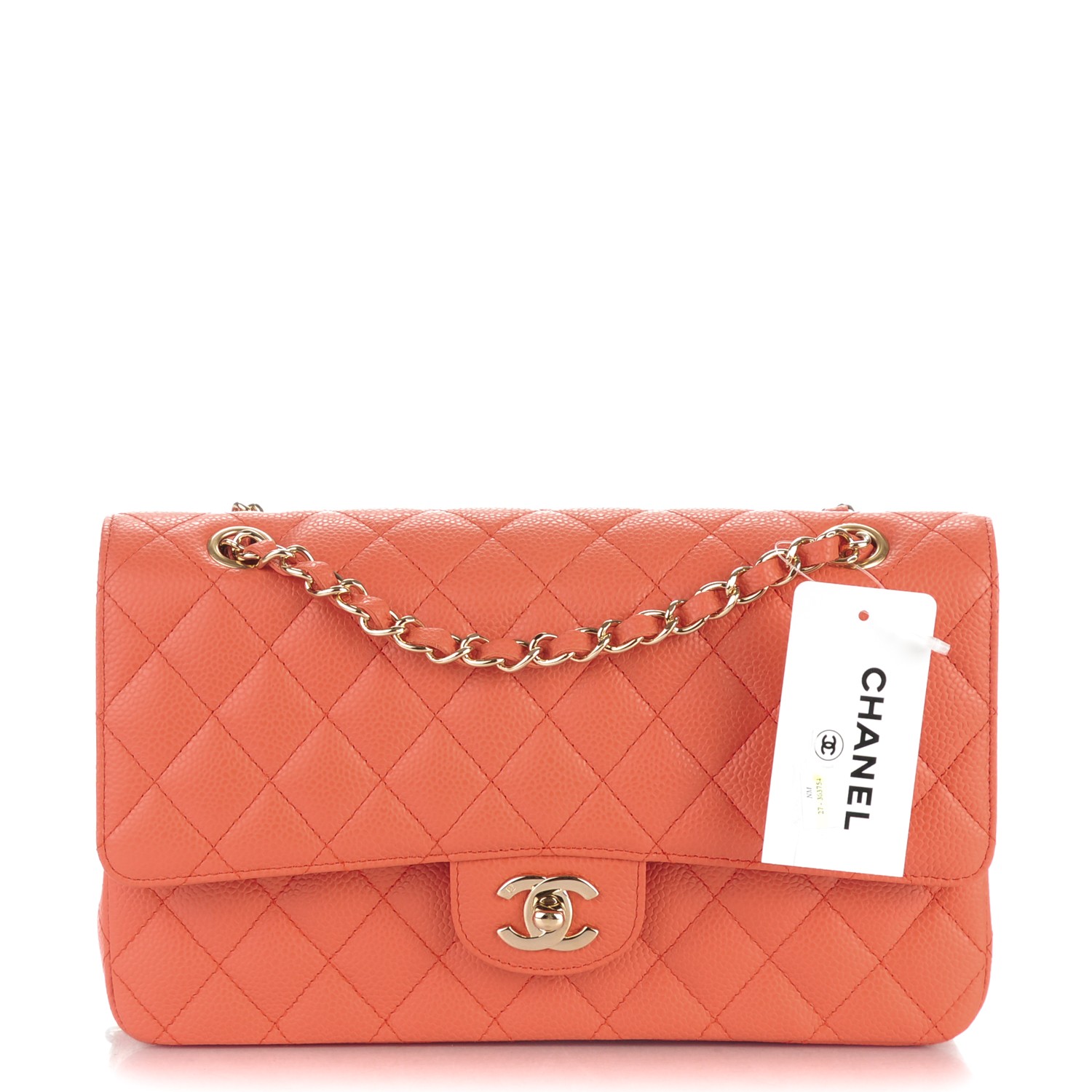CHANEL Caviar Quilted Medium Double Flap Pink 168999