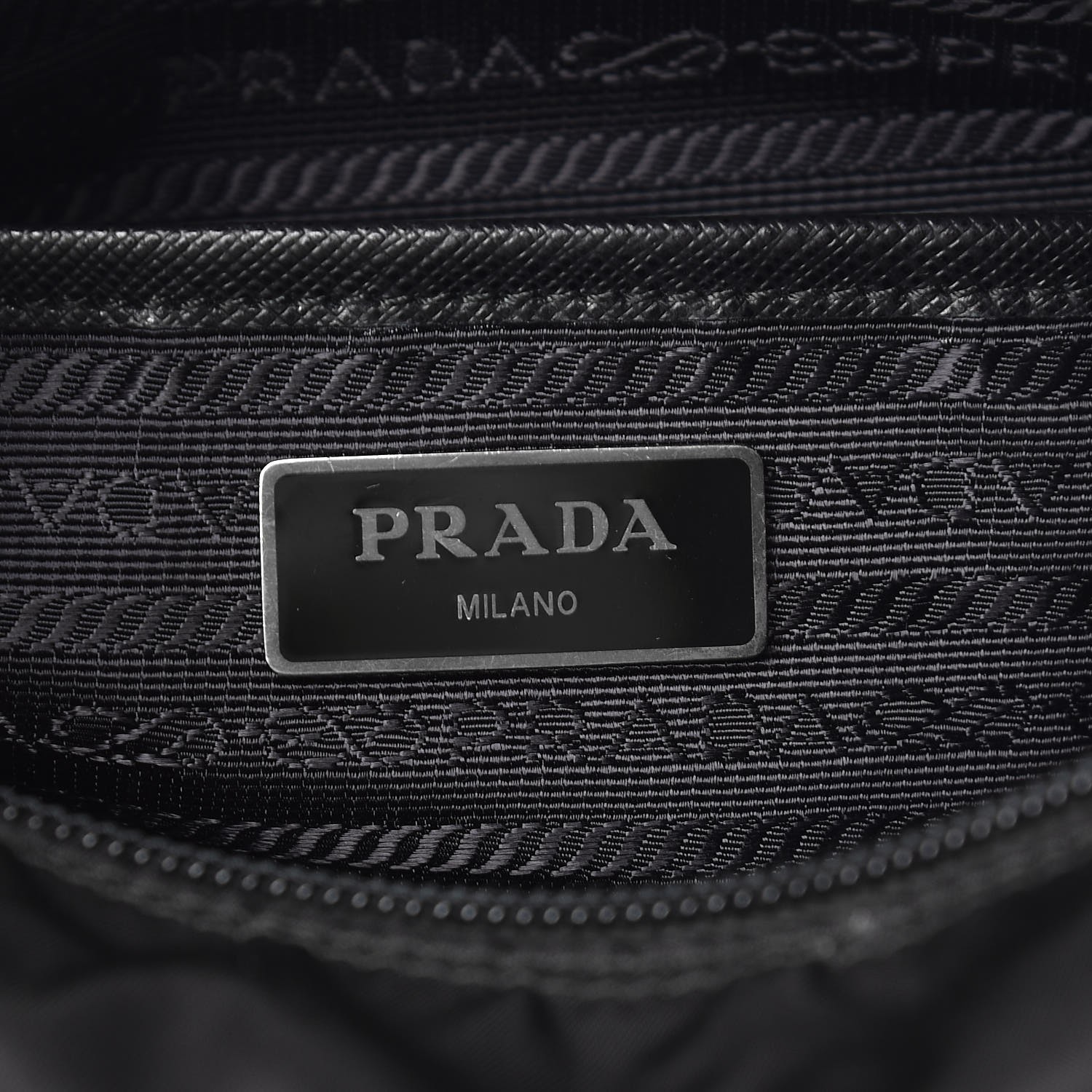 PRADA Nylon New Vela Studded Messenger Bag Black 282097 | FASHIONPHILE