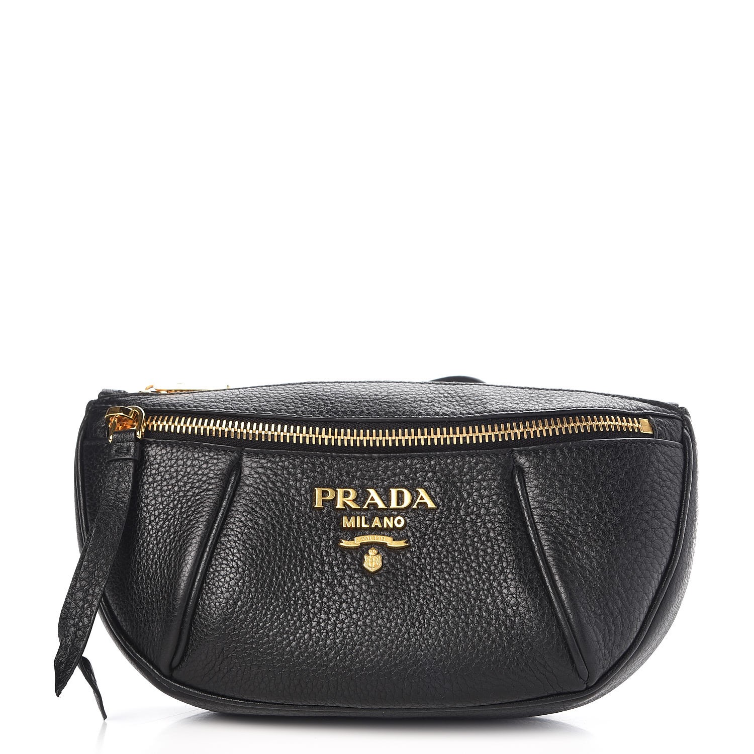 PRADA Vitello Daino Belt Bag M Black 288437 | FASHIONPHILE