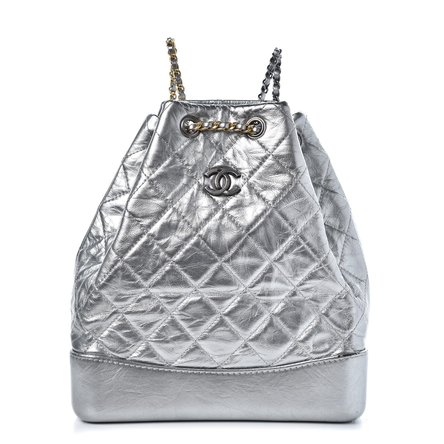 chanel gabrielle backpack silver