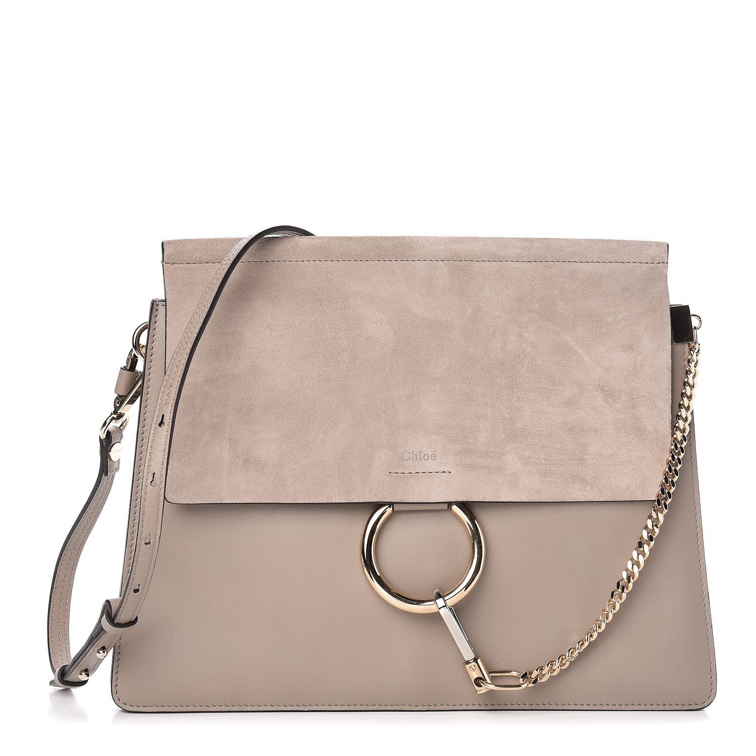 chloé faye medium leather & suede shoulder bag