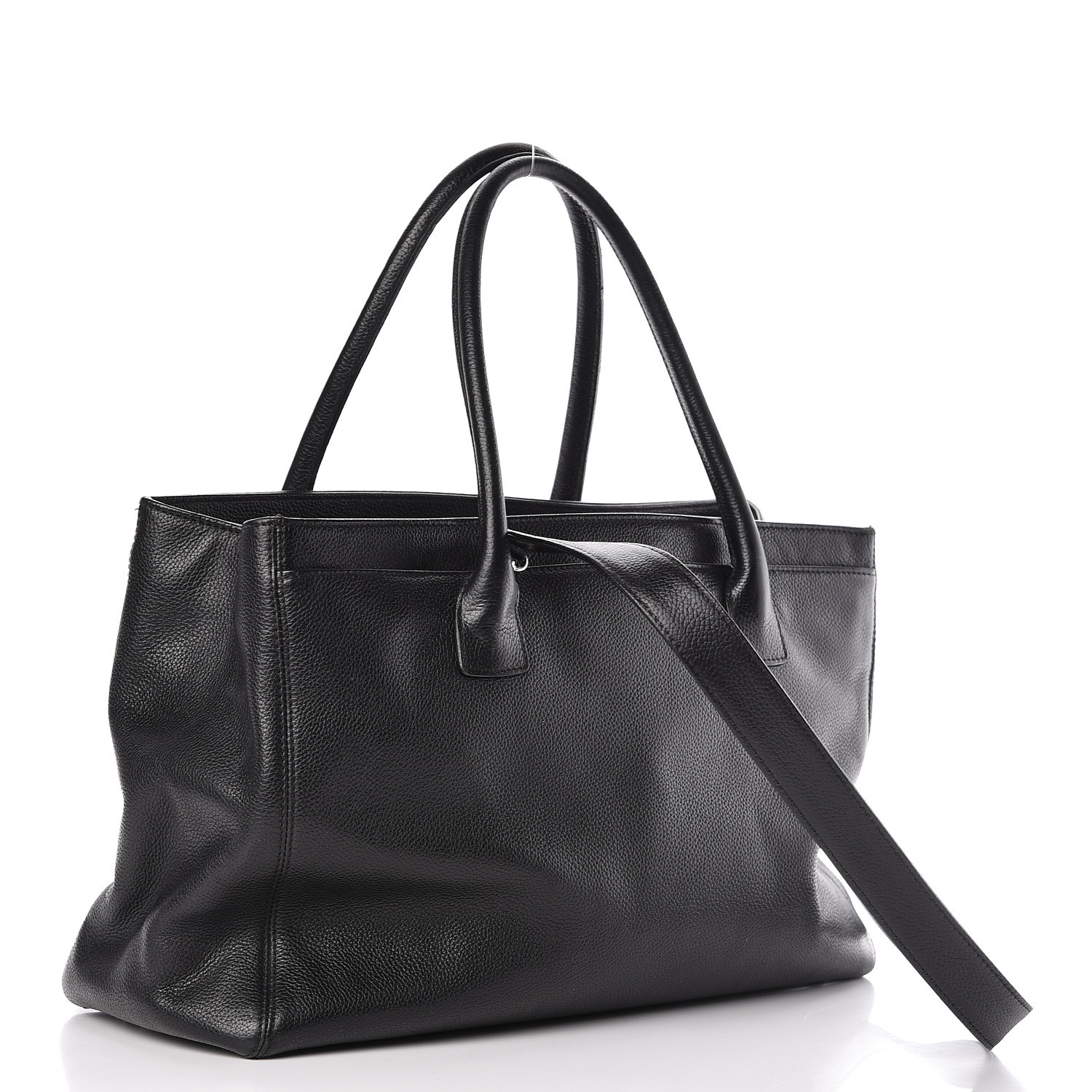 chanel calfskin cerf executive shopper tote black