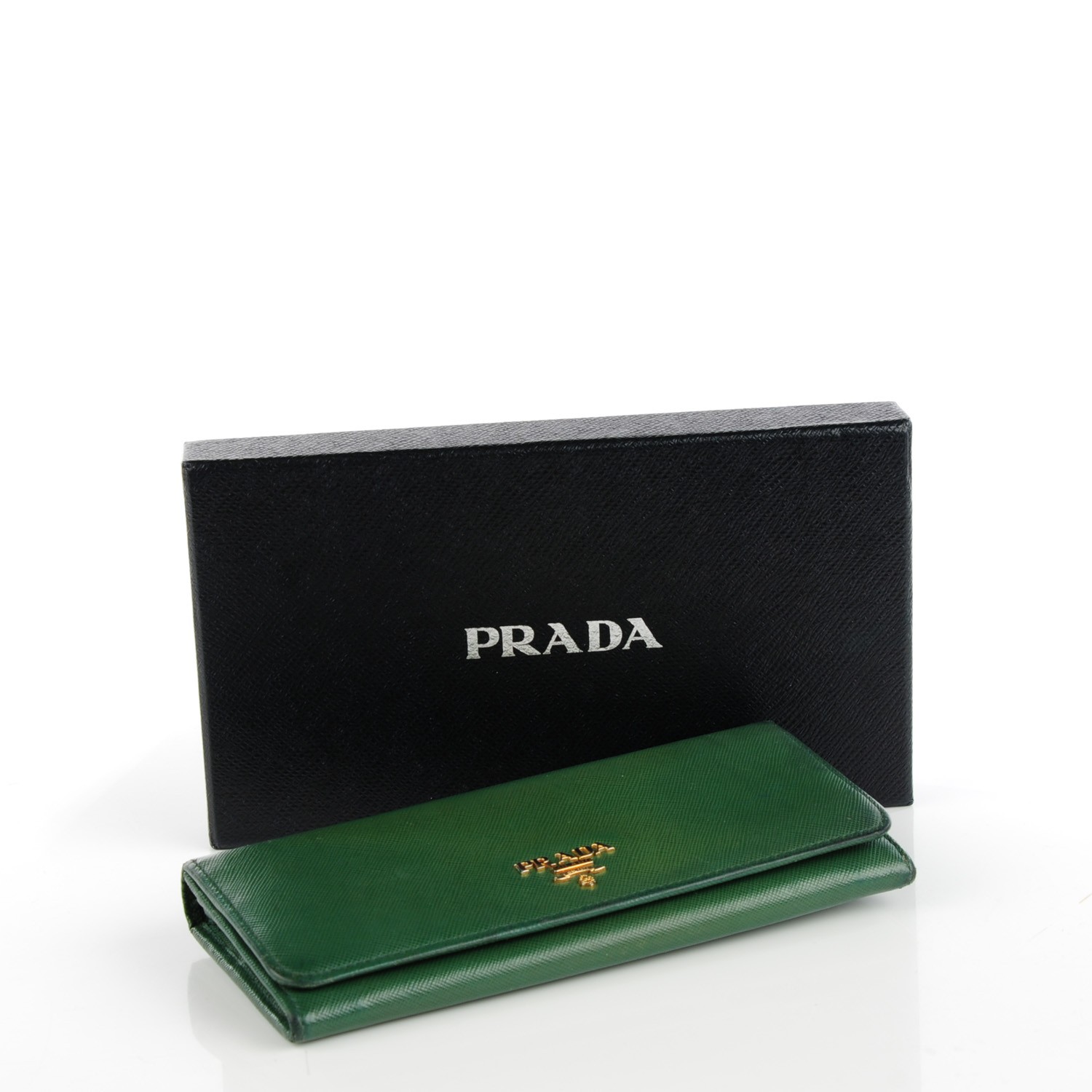 PRADA Saffiano Metal Continental Flap Wallet Biliardo 129108 | FASHIONPHILE