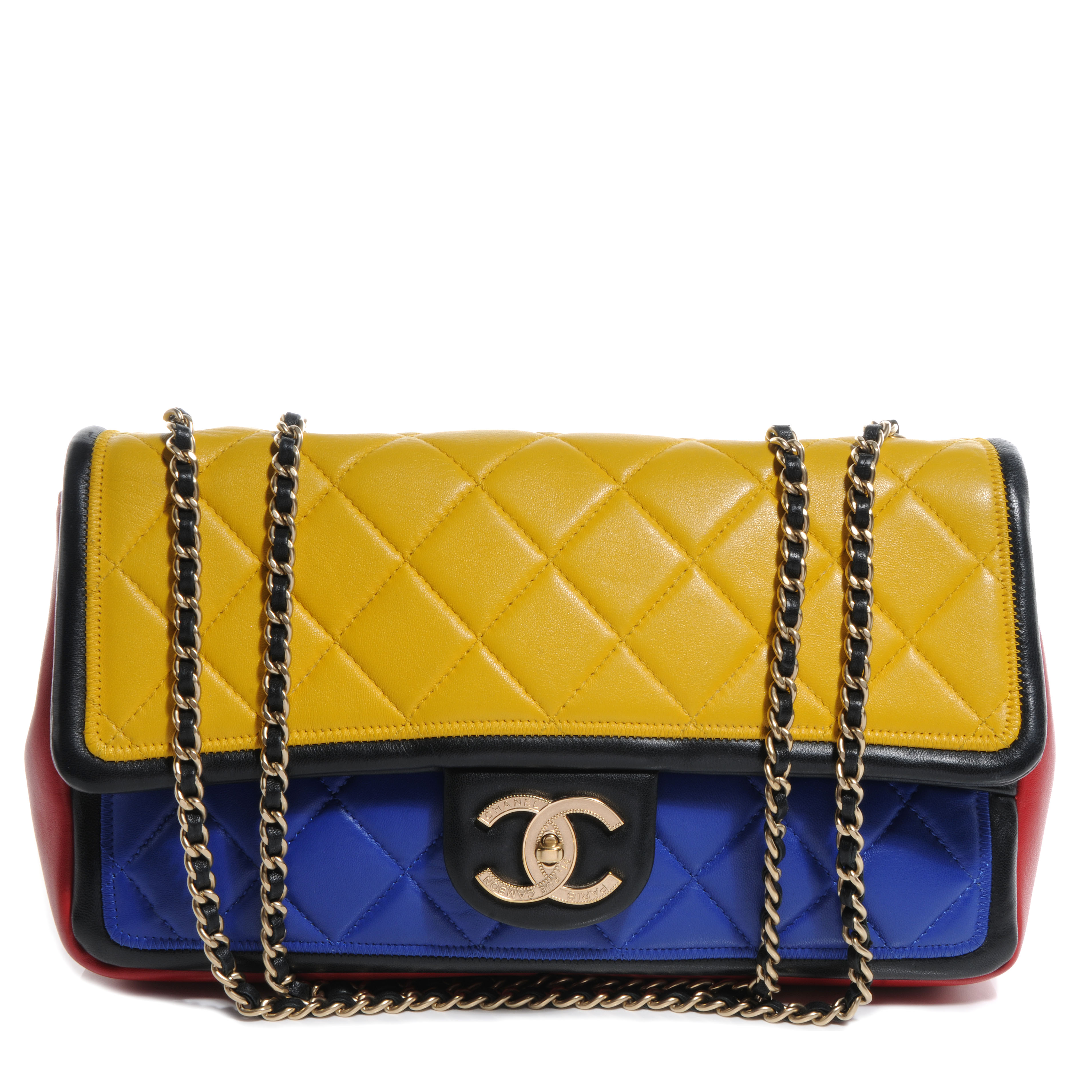 chanel tricolor flap bag