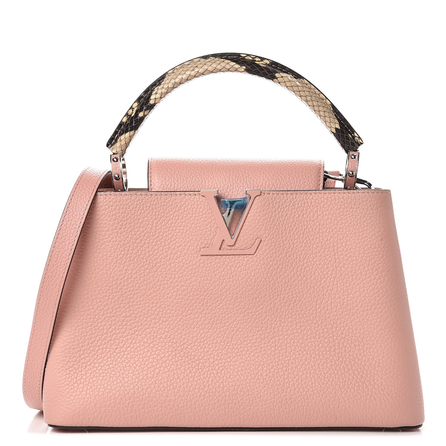 LOUIS VUITTON Taurillon Python Capucines PM Magnolia 244683