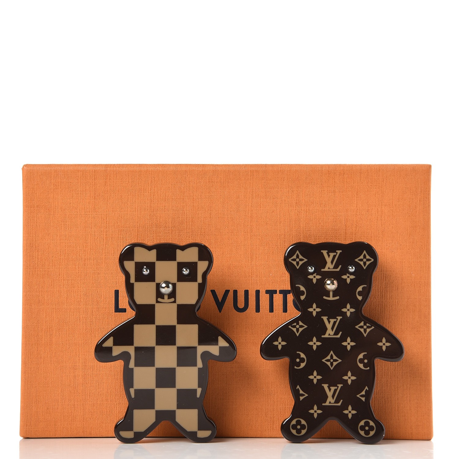 LOUIS VUITTON Shearling LV Teddy Bear Bag Charm Key Holder Black Pink  760728