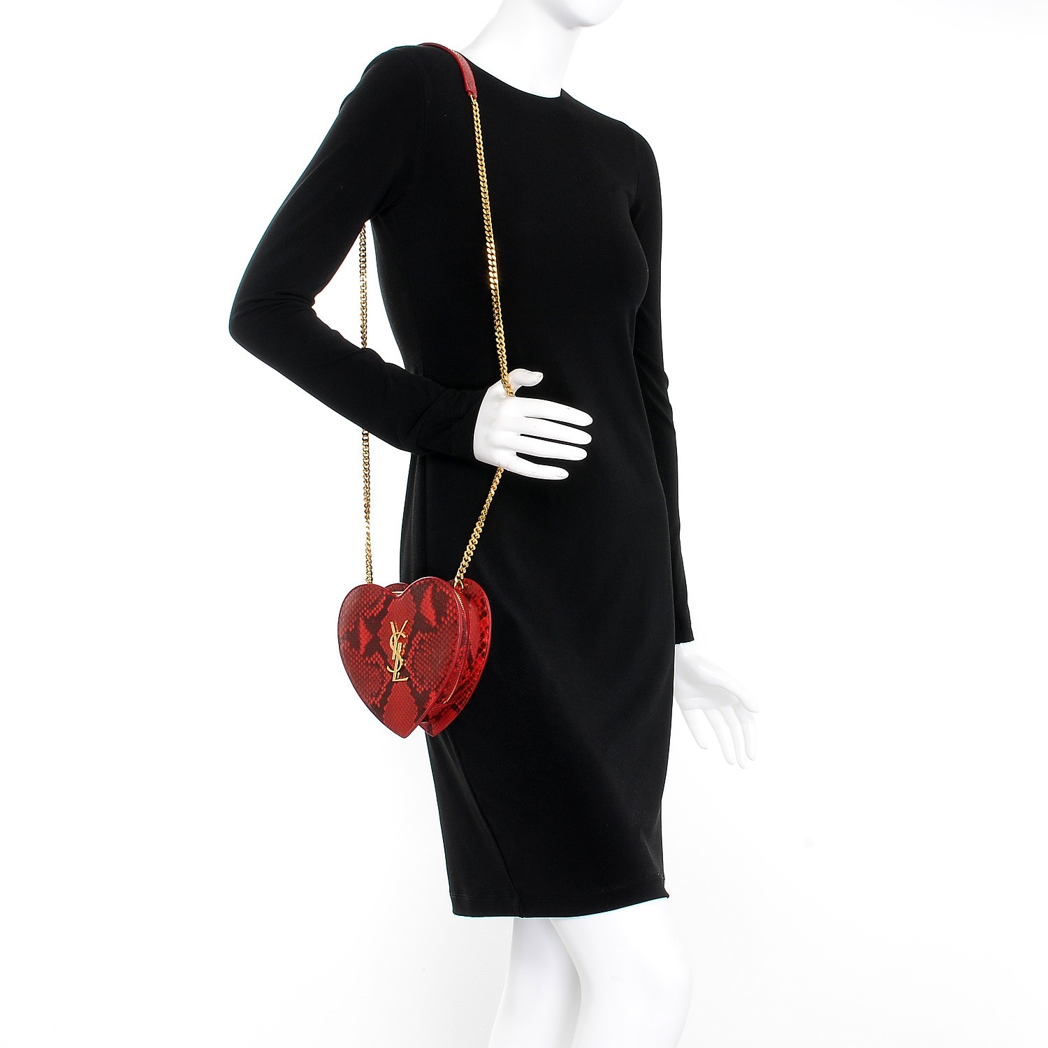 ysl bag with heart chain