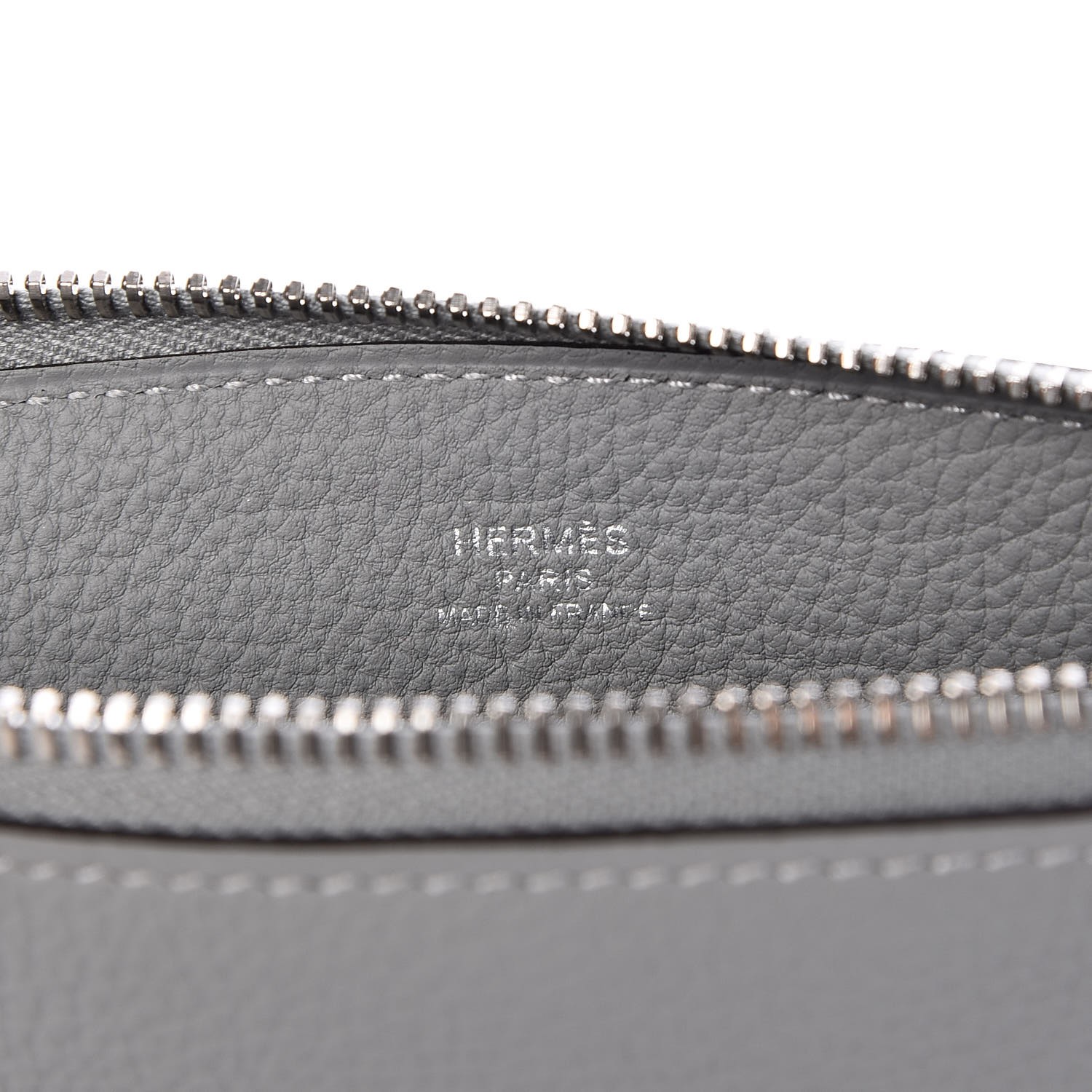 HERMES Togo Bazar Pouch Gris Mouette 244329 | FASHIONPHILE