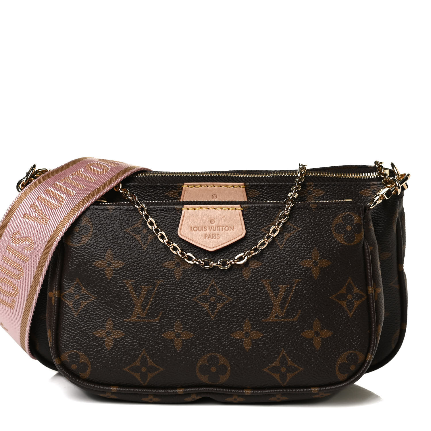 LOUIS VUITTON Monogram Multi Pochette Accessories Rose Clair 483854