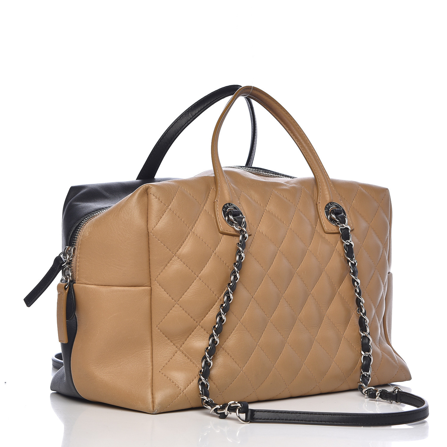 chanel quilted bowling bag