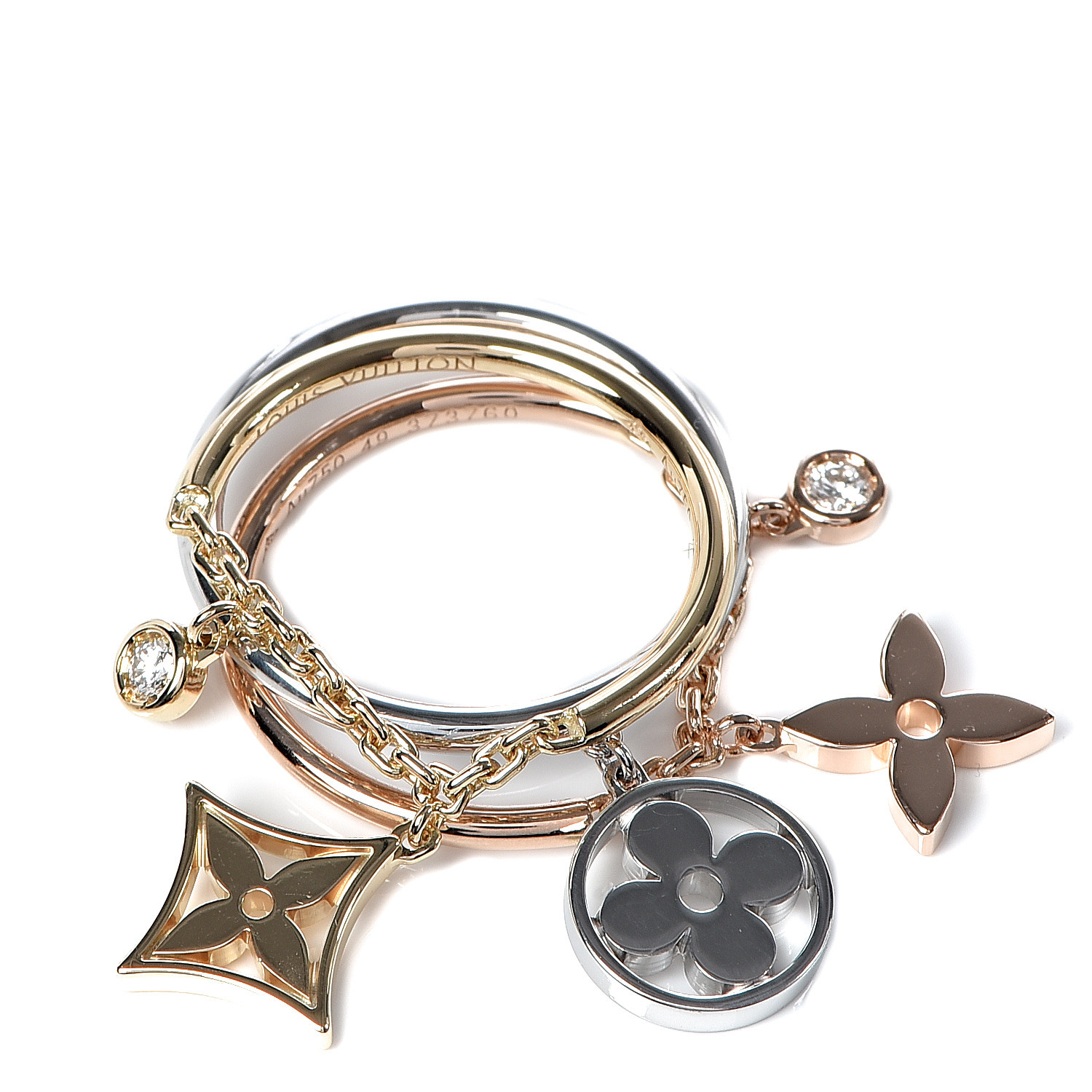 Louis Vuitton Q93172 Pandan Tiff Cracant Necklace Diamond Pink