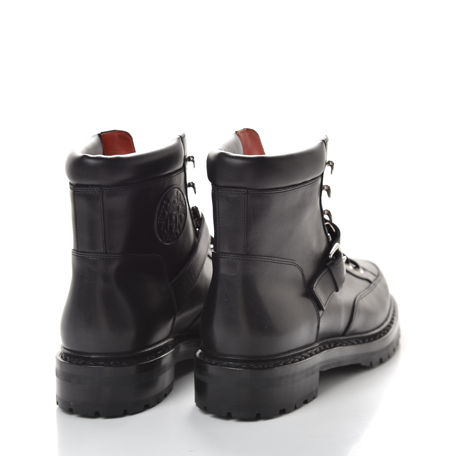HERMES Calfskin Mens Hiking Ankle Boots 39 Black 497285 | FASHIONPHILE