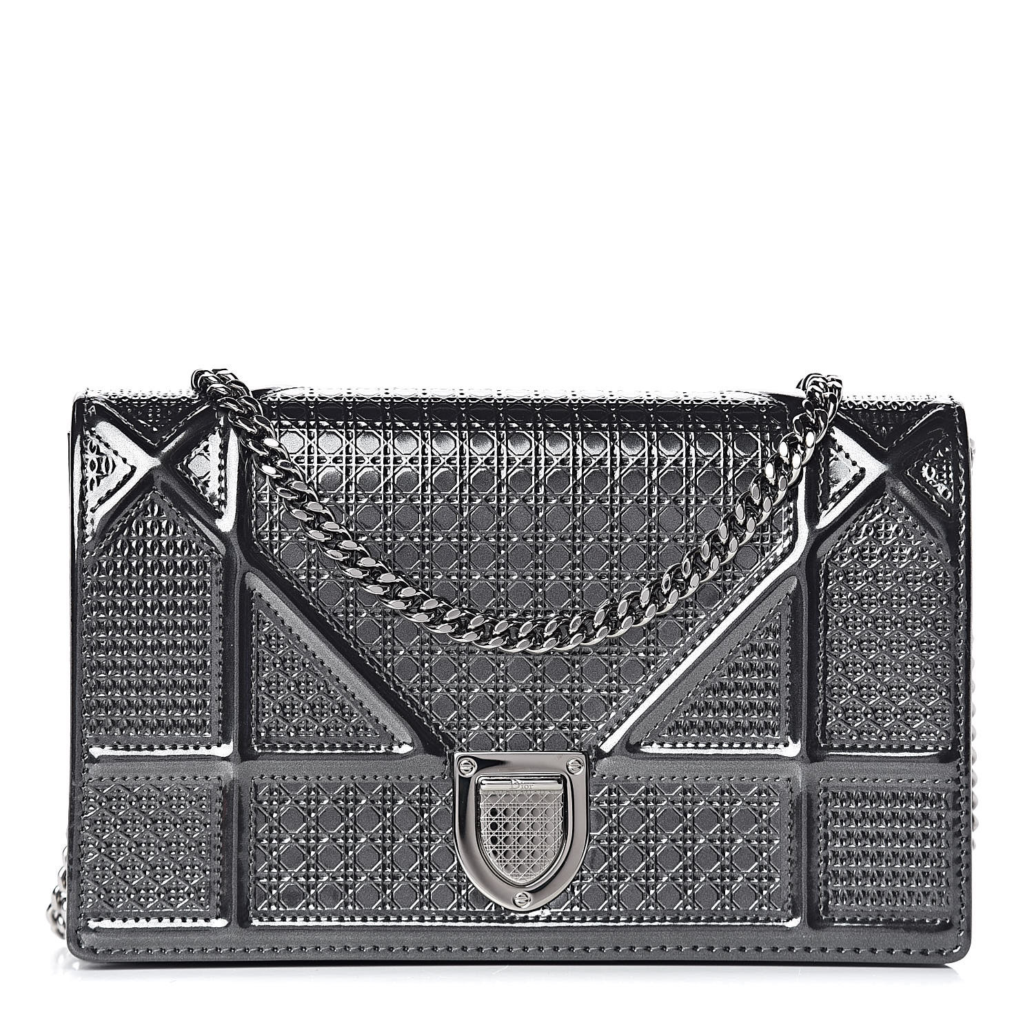 17+ Lady Dior Pouch Black Patent Cannage Calfskin Gif