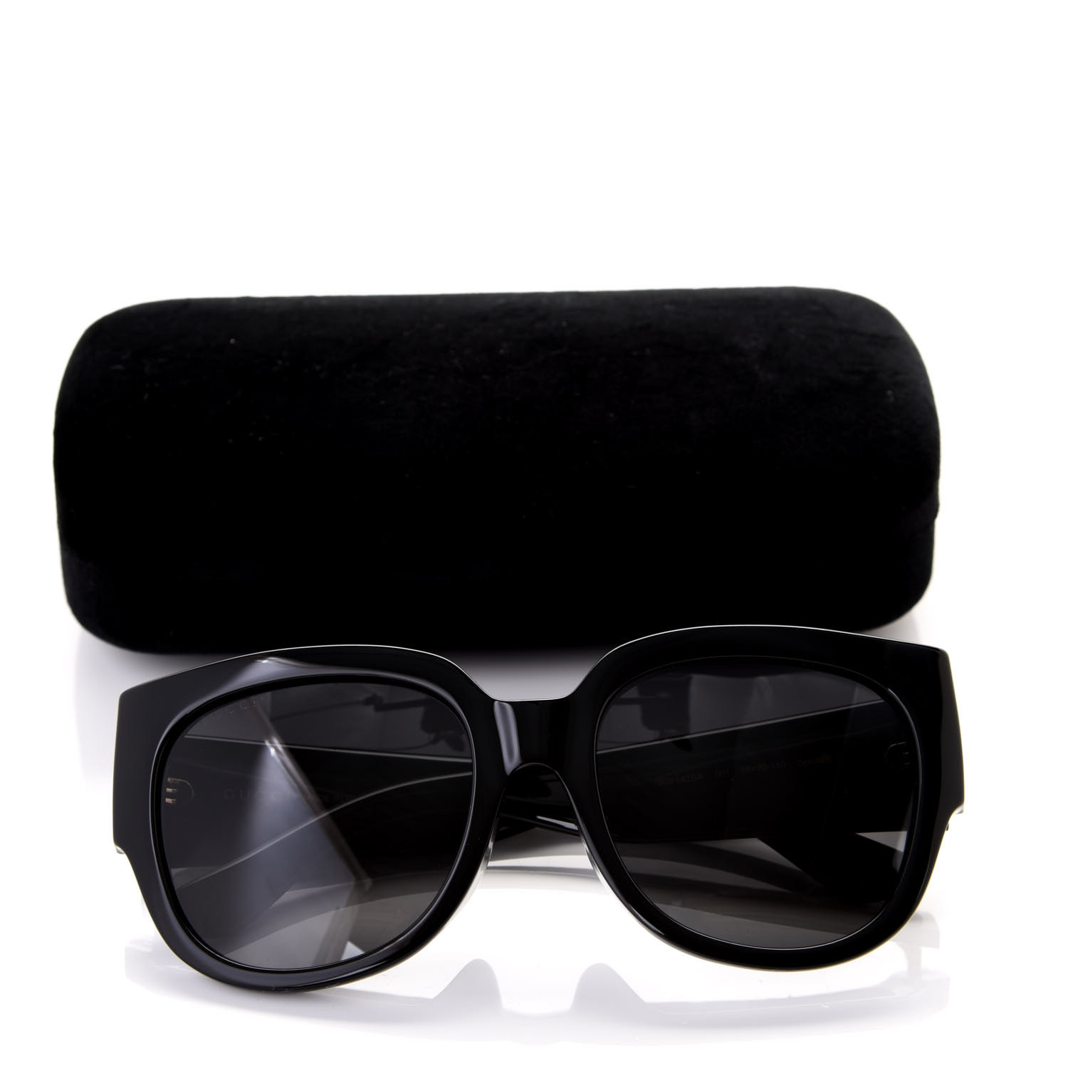 GUCCI Acetate Square Frame Sunglasses GG0142SA Black 554057 | FASHIONPHILE