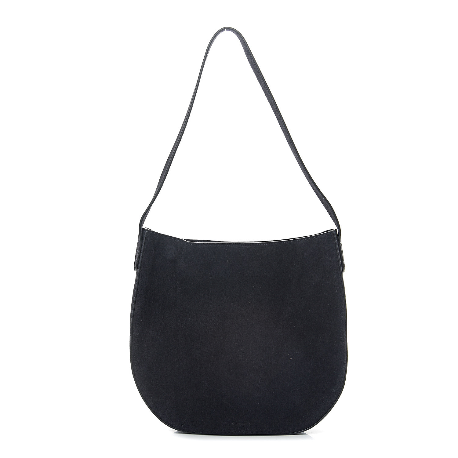 navy suede shoulder bag