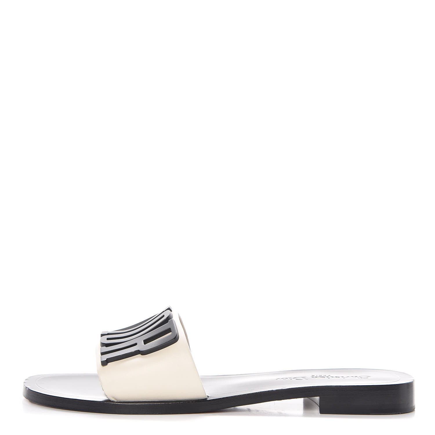 CHRISTIAN DIOR Calfskin Evolution Slide Sandals 40 Off White 360016